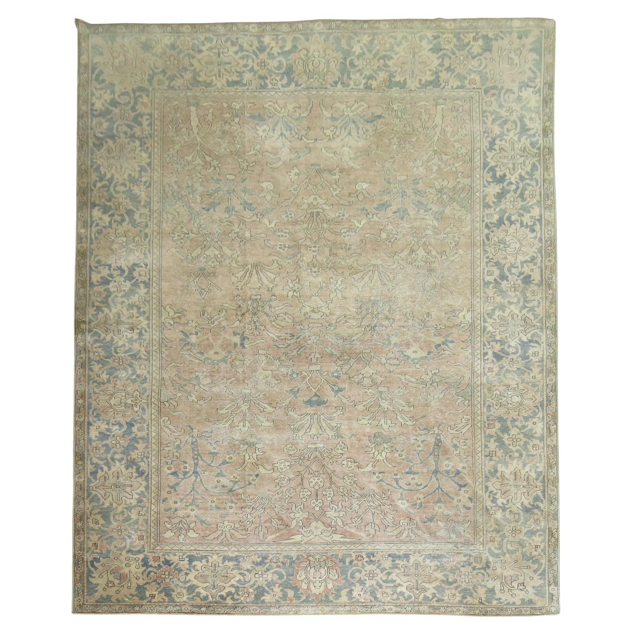 Zabihi Collection Camel Taupe Room Size Indian Rug For Sale