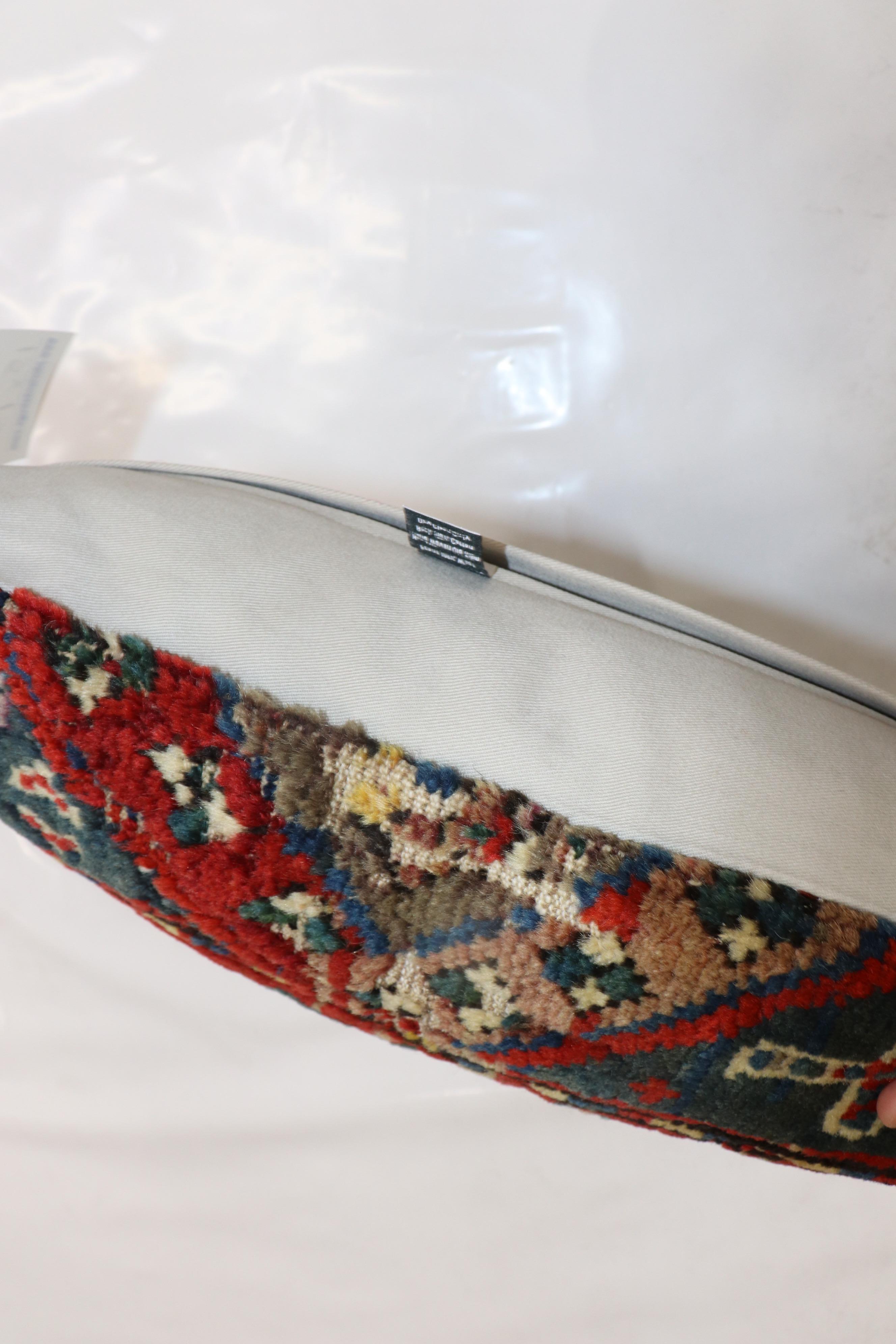 Rustic Zabihi Collection Caucasian Rug Pillow For Sale