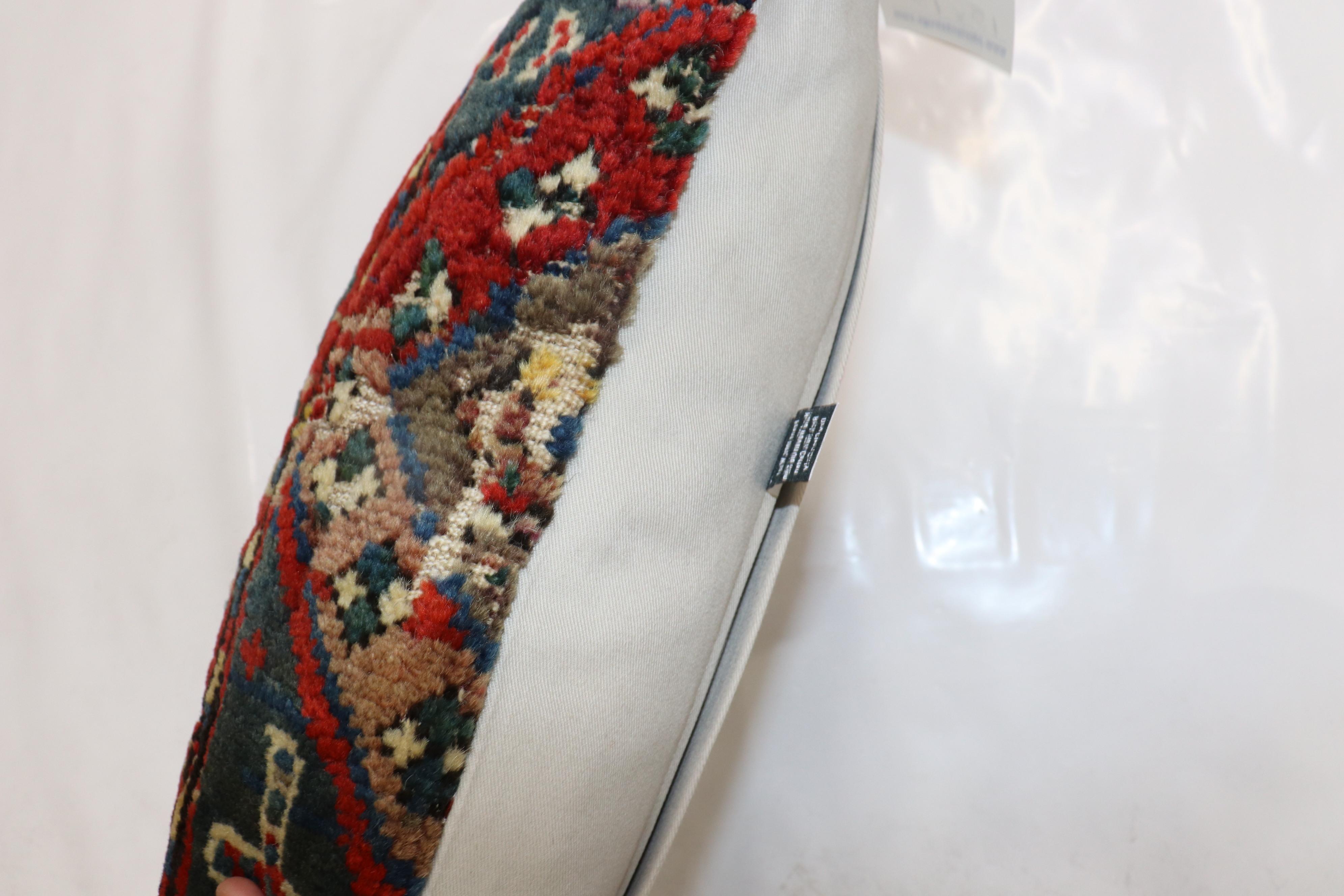 Asian Zabihi Collection Caucasian Rug Pillow For Sale