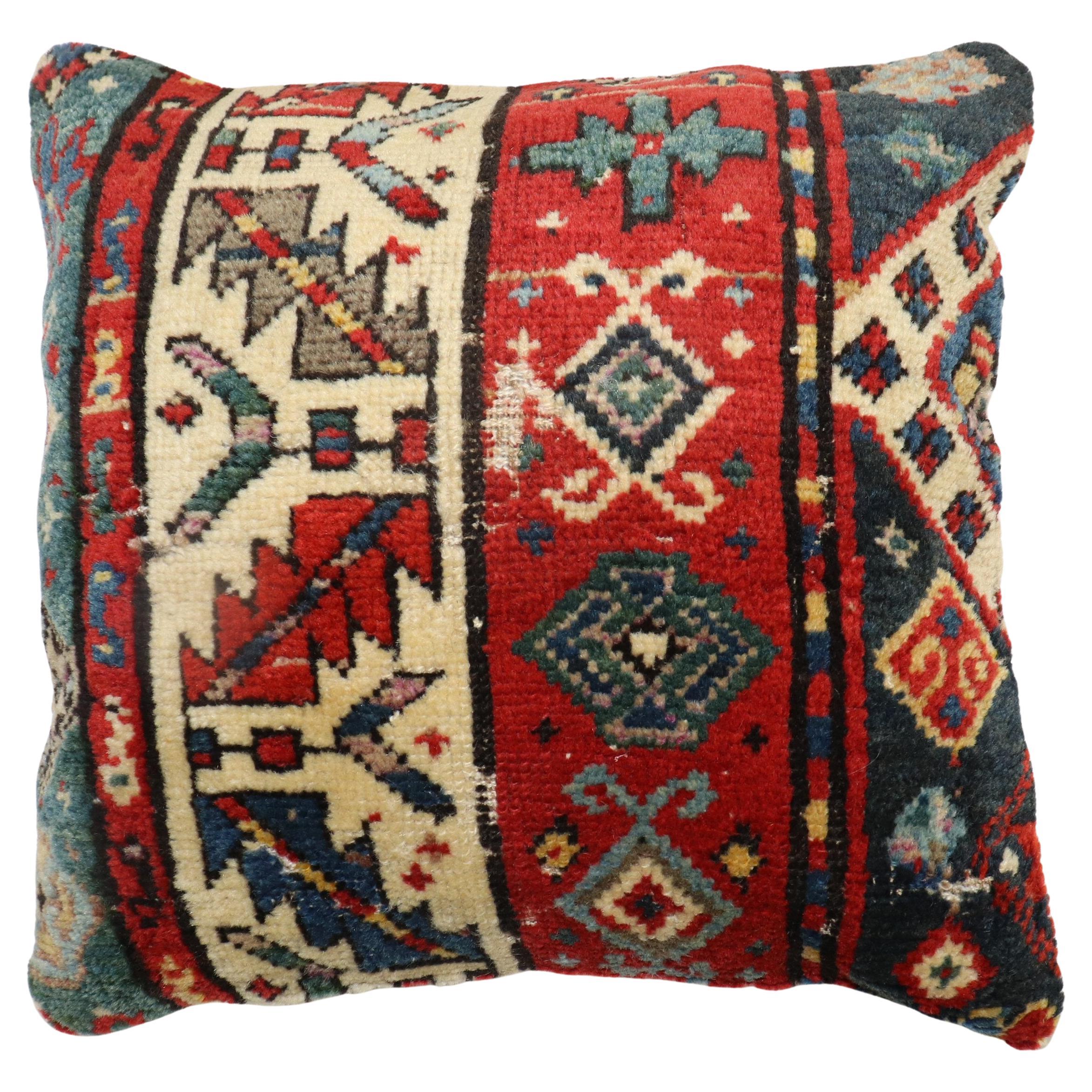 Zabihi Collection Caucasian Rug Pillow