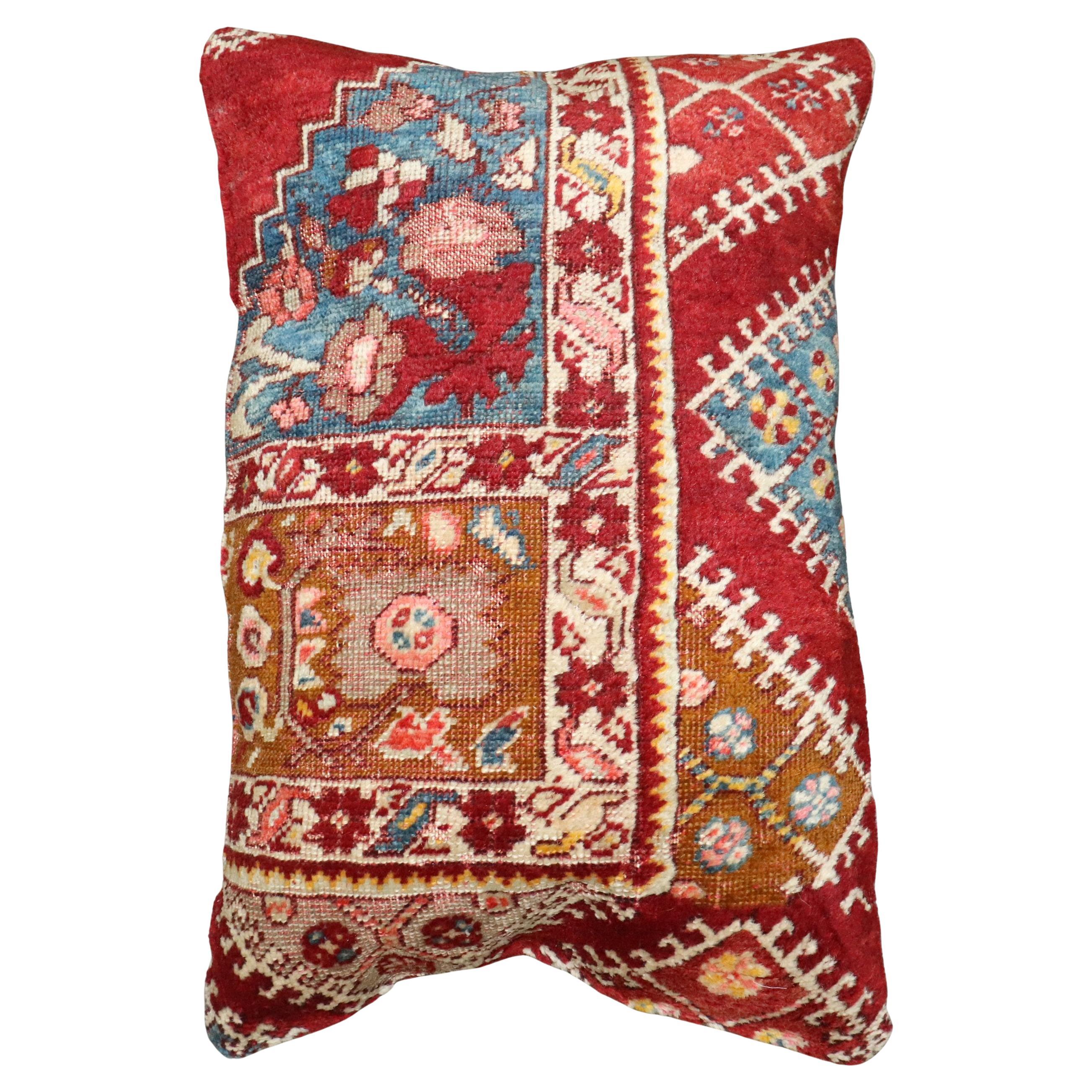 Zabihi Collection'S Tappeto turco rosso ciliegia Cuscino grande