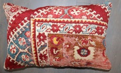 Zabihi Collection Cherry Red Turkish Rug Small Border Pillow