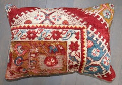 Zabihi Collection Cherry Red Turkish Rug Small Pillow