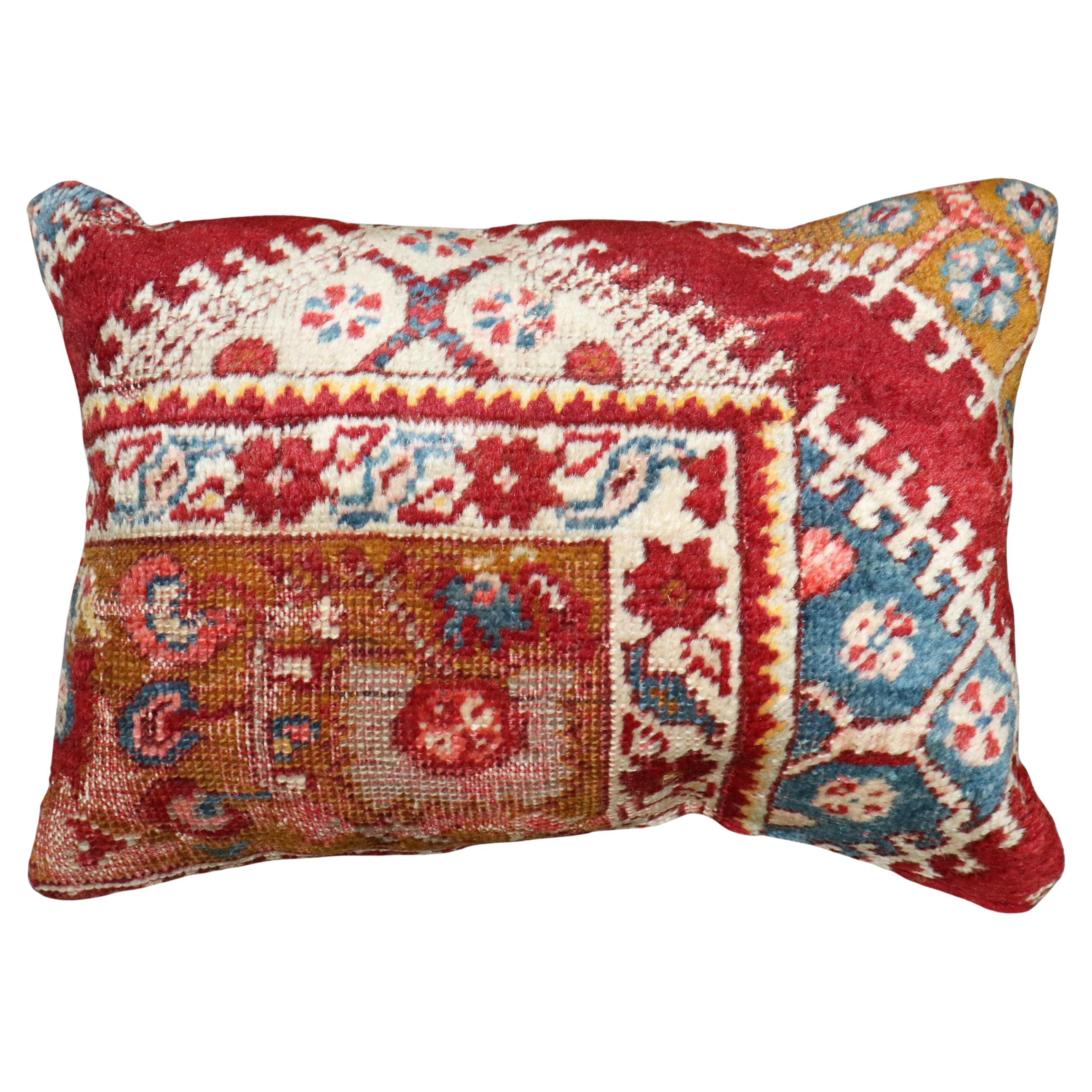 Zabihi Collection Cherry Red Turkish Rug Small Pillow