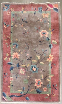 Zabihi Collection Chinese Art Deco Accent Carpet