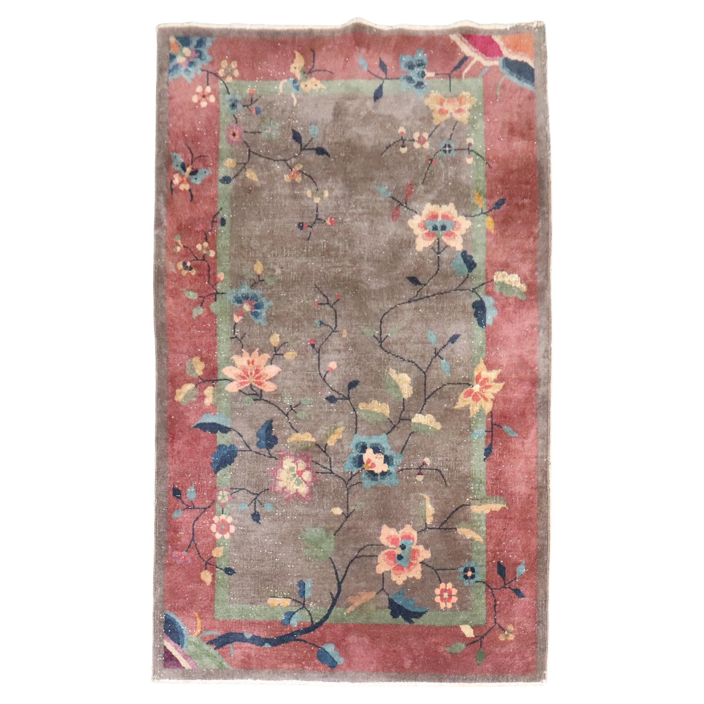 Zabihi Collection Chinese Art Deco Accent Carpet