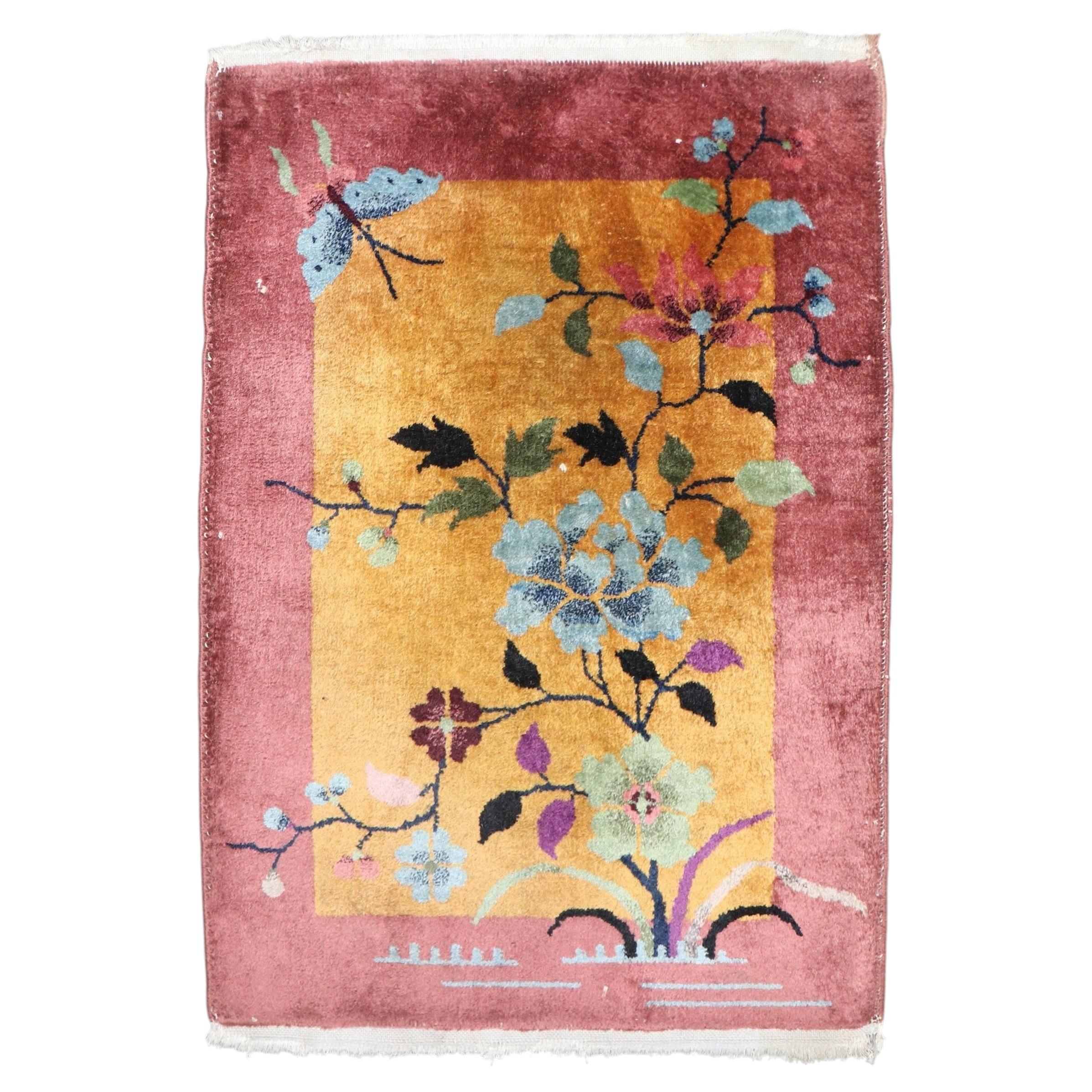 Zabihi Collection Chinese Art Deco Carpet, 2' x 3' For Sale