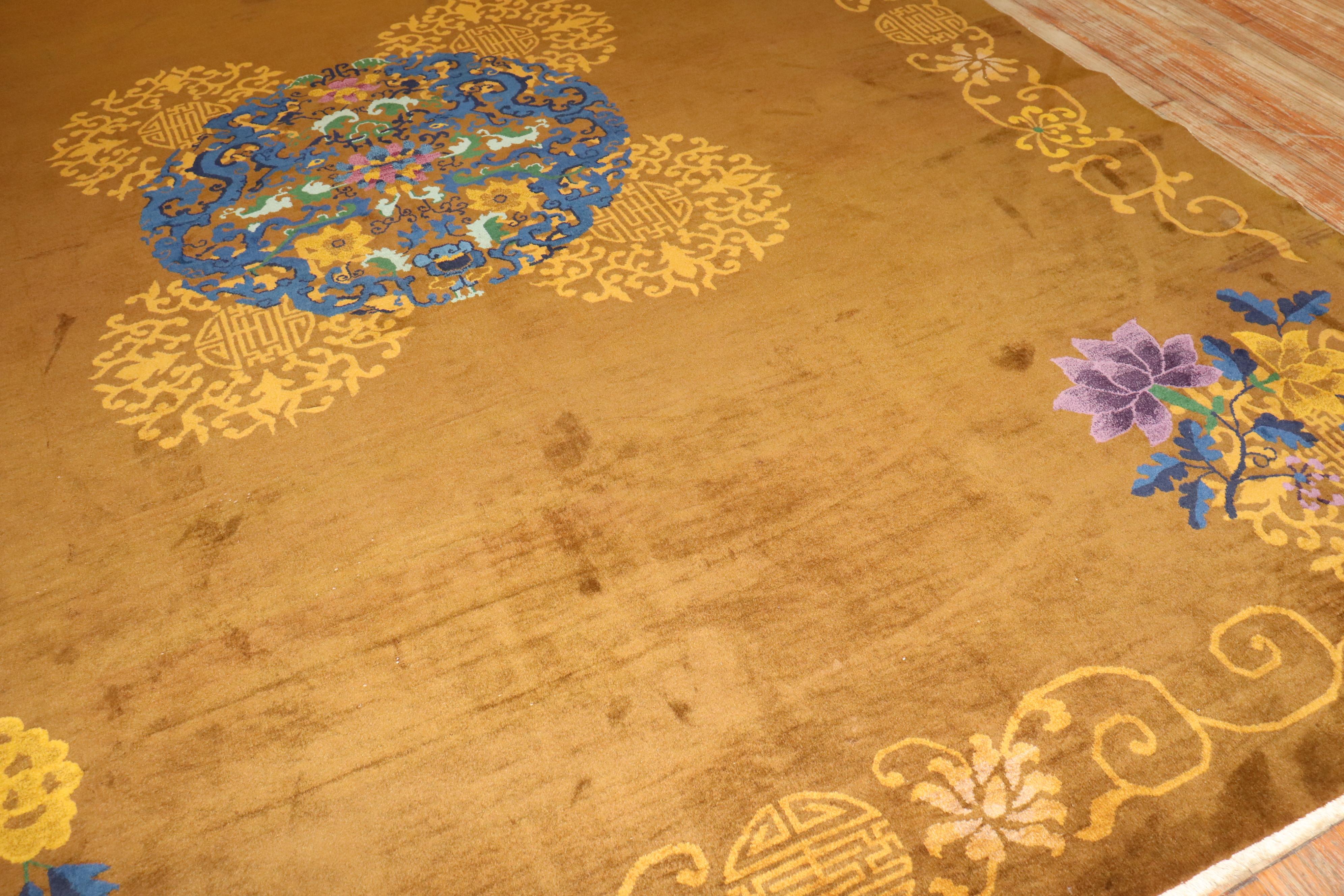 Zabihi Collection Chinese Art Deco Room Rug For Sale 1