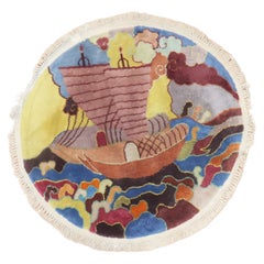 Zabihi Collection Chinese Art Deco Round Rug