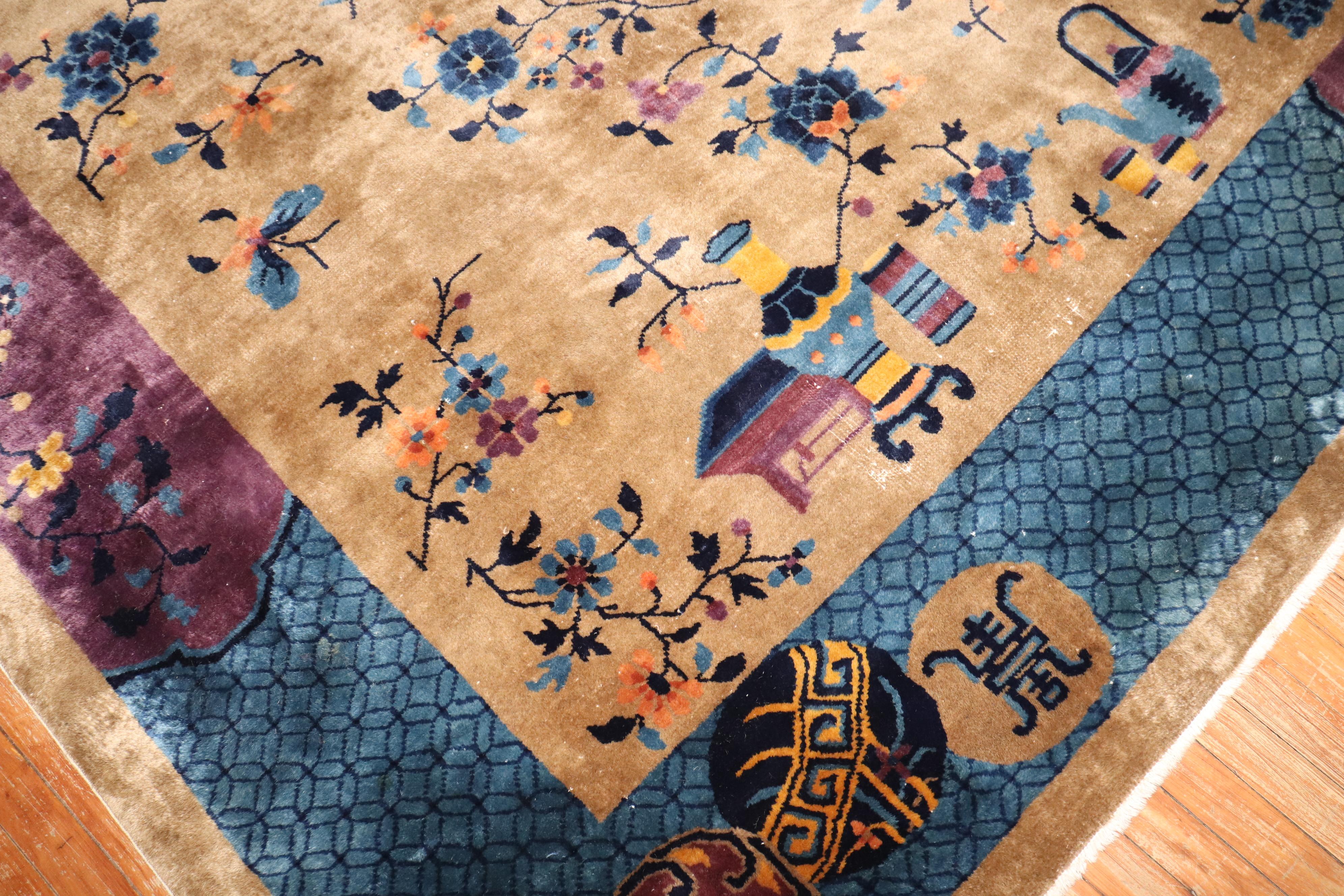 Zabihi Collection Chinese Art Deco Rug For Sale 3