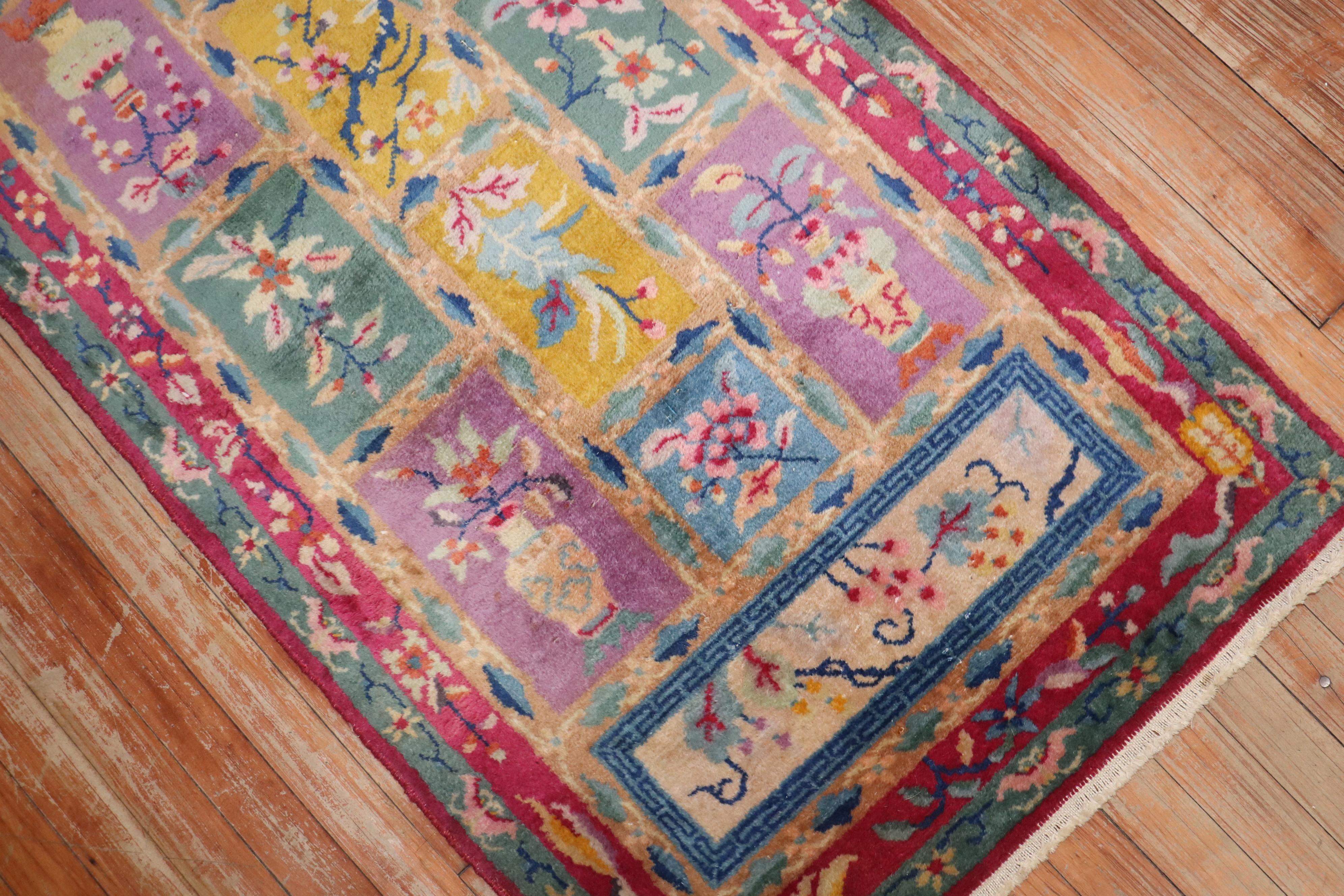 Chinoiserie  Zabihi Collection Chinese Art Deco Small Rug