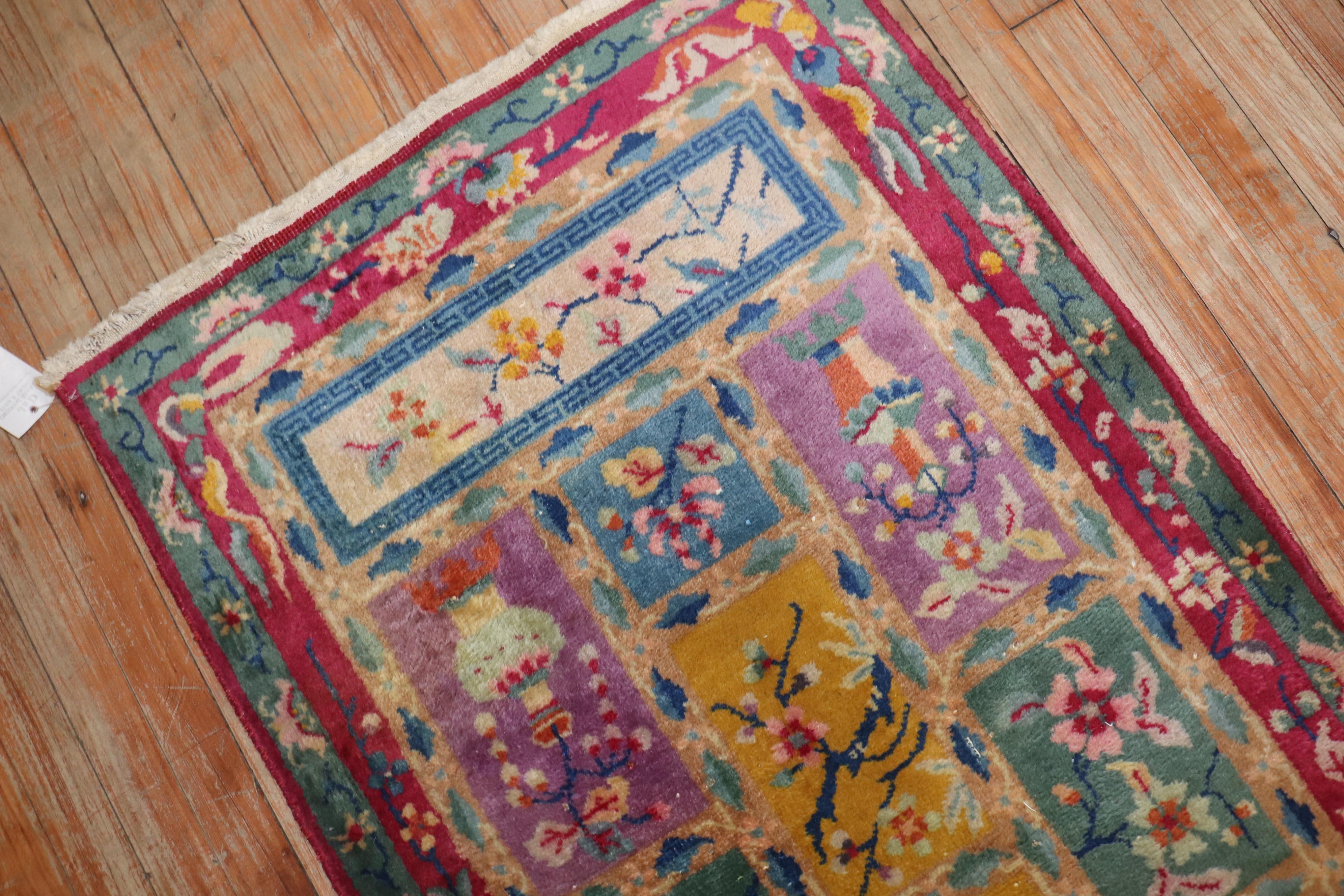 20th Century  Zabihi Collection Chinese Art Deco Small Rug