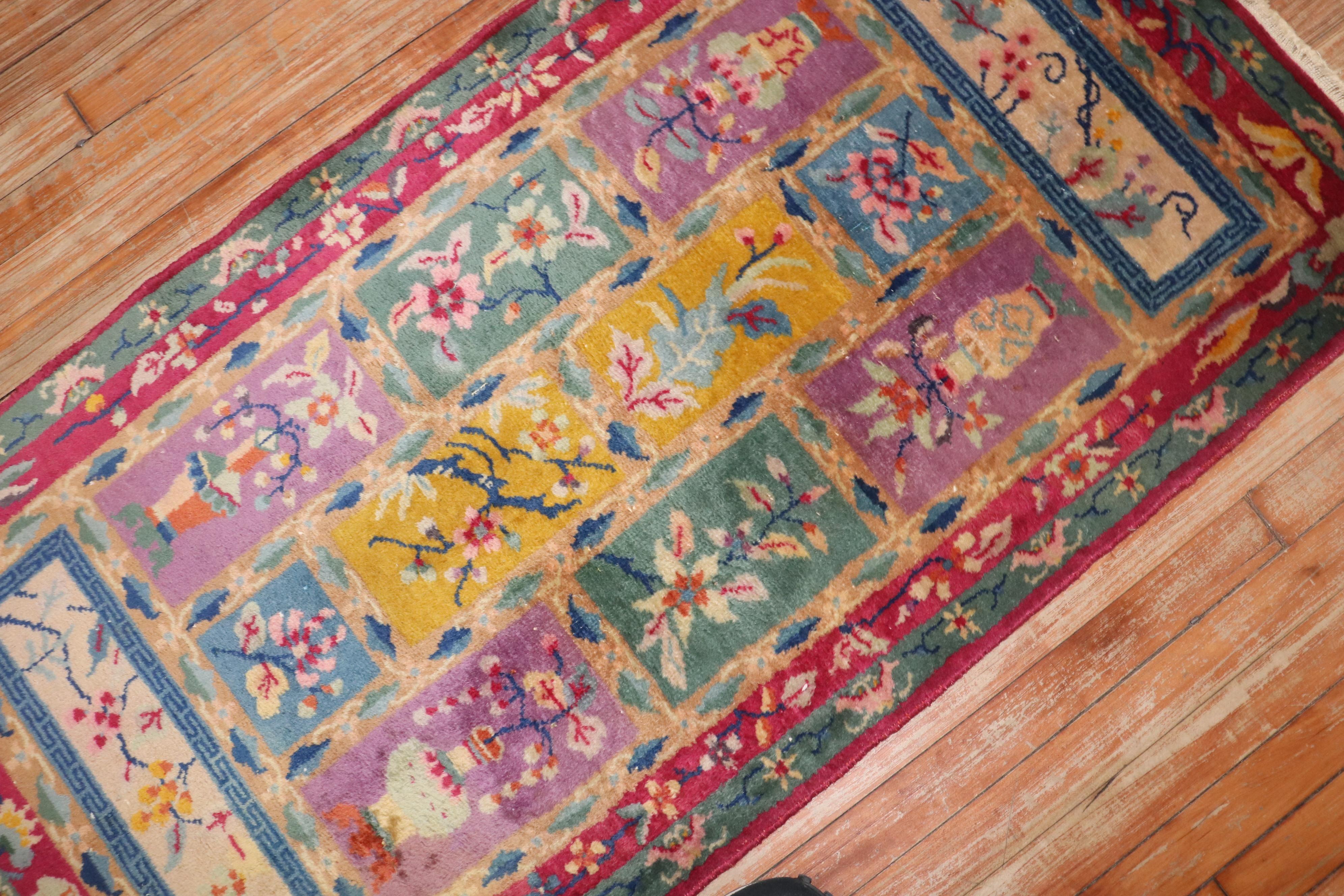 Wool  Zabihi Collection Chinese Art Deco Small Rug
