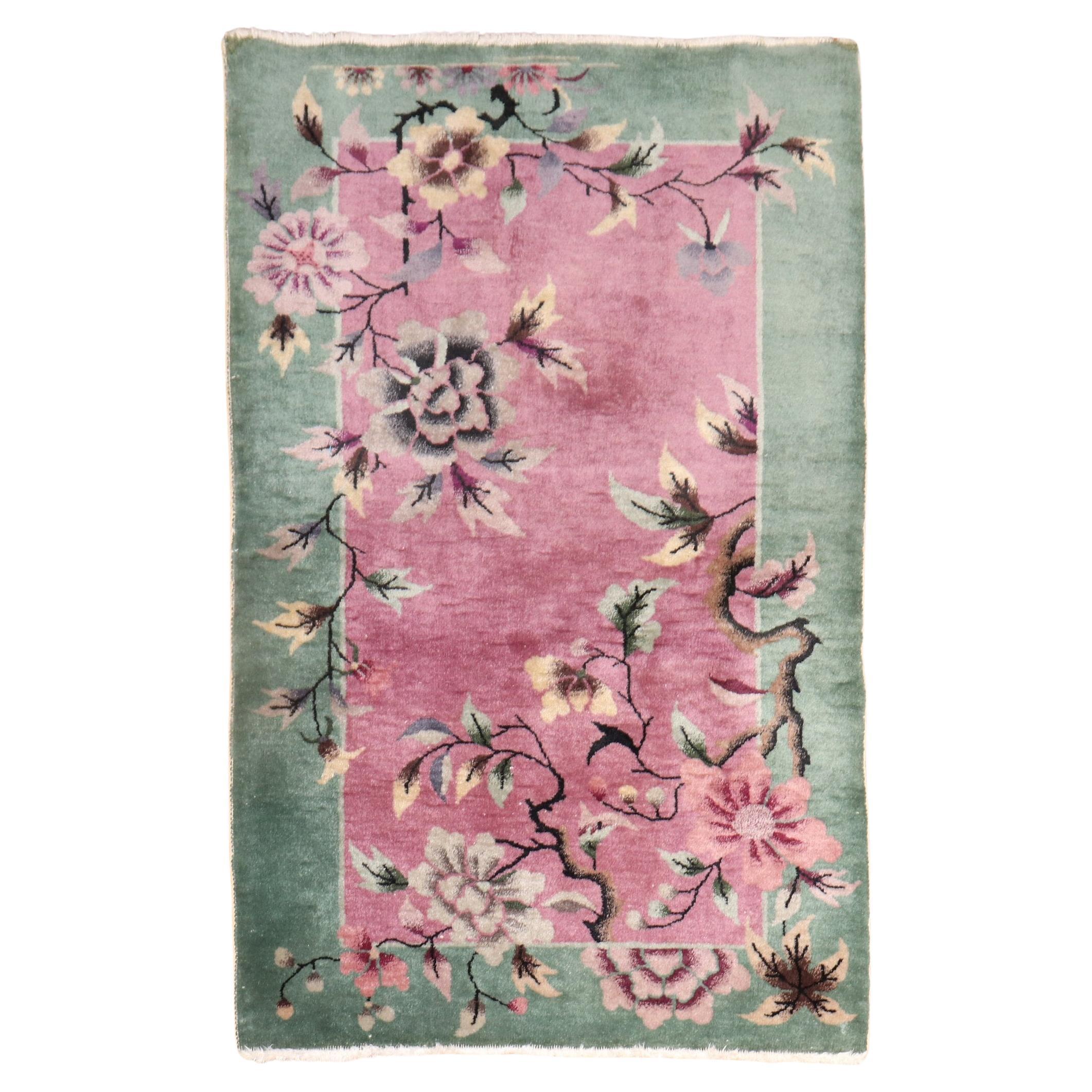 Zabihi Kollektion Chinesischer Art Deco Kleiner Teppich