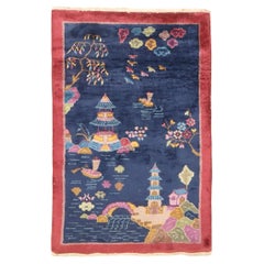 Zabihi Kollektion Chinesischer Art Deco Kleiner Teppich
