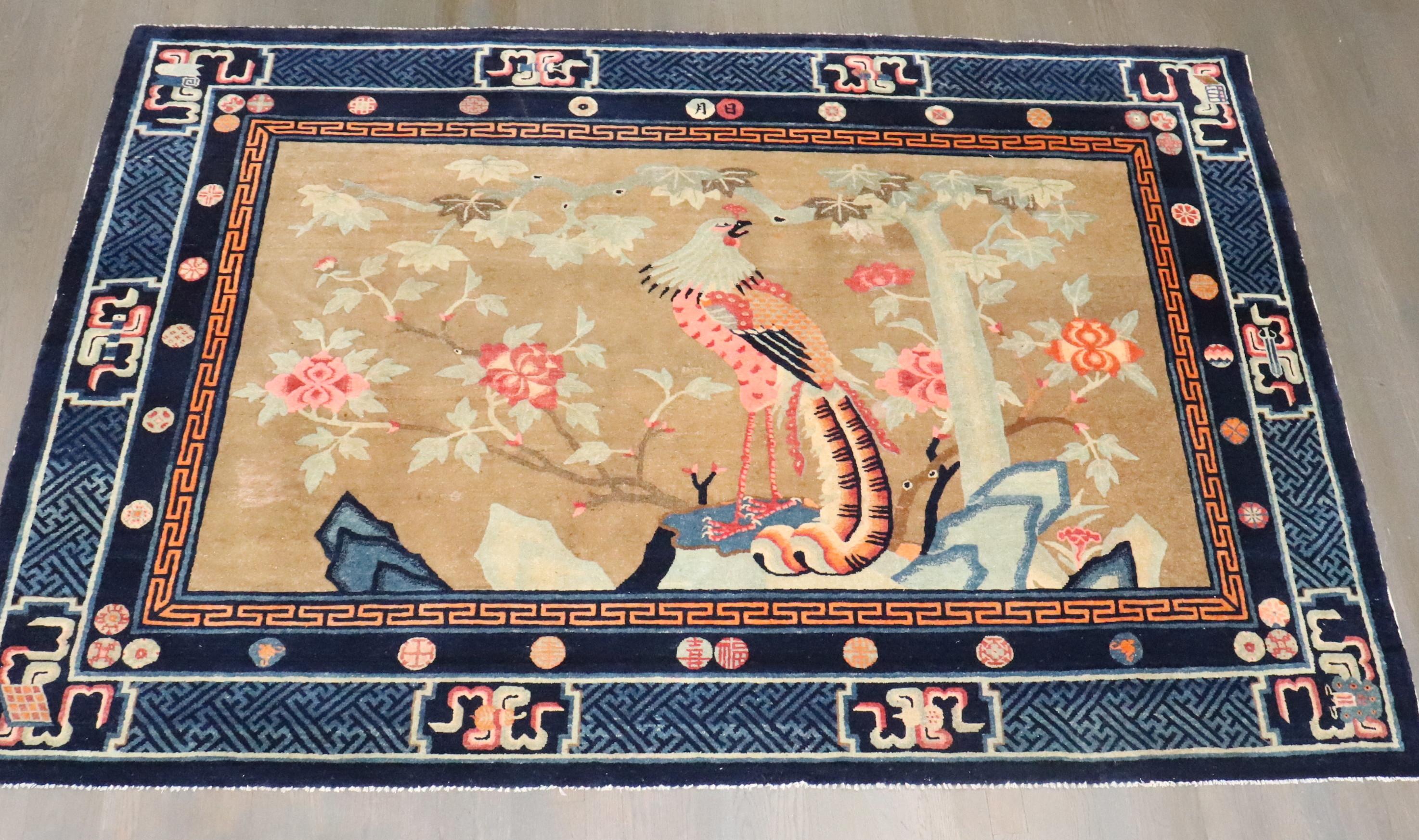 Chinesischer Batou-Bilderteppich aus der Zabihi-Kollektion im Angebot 1