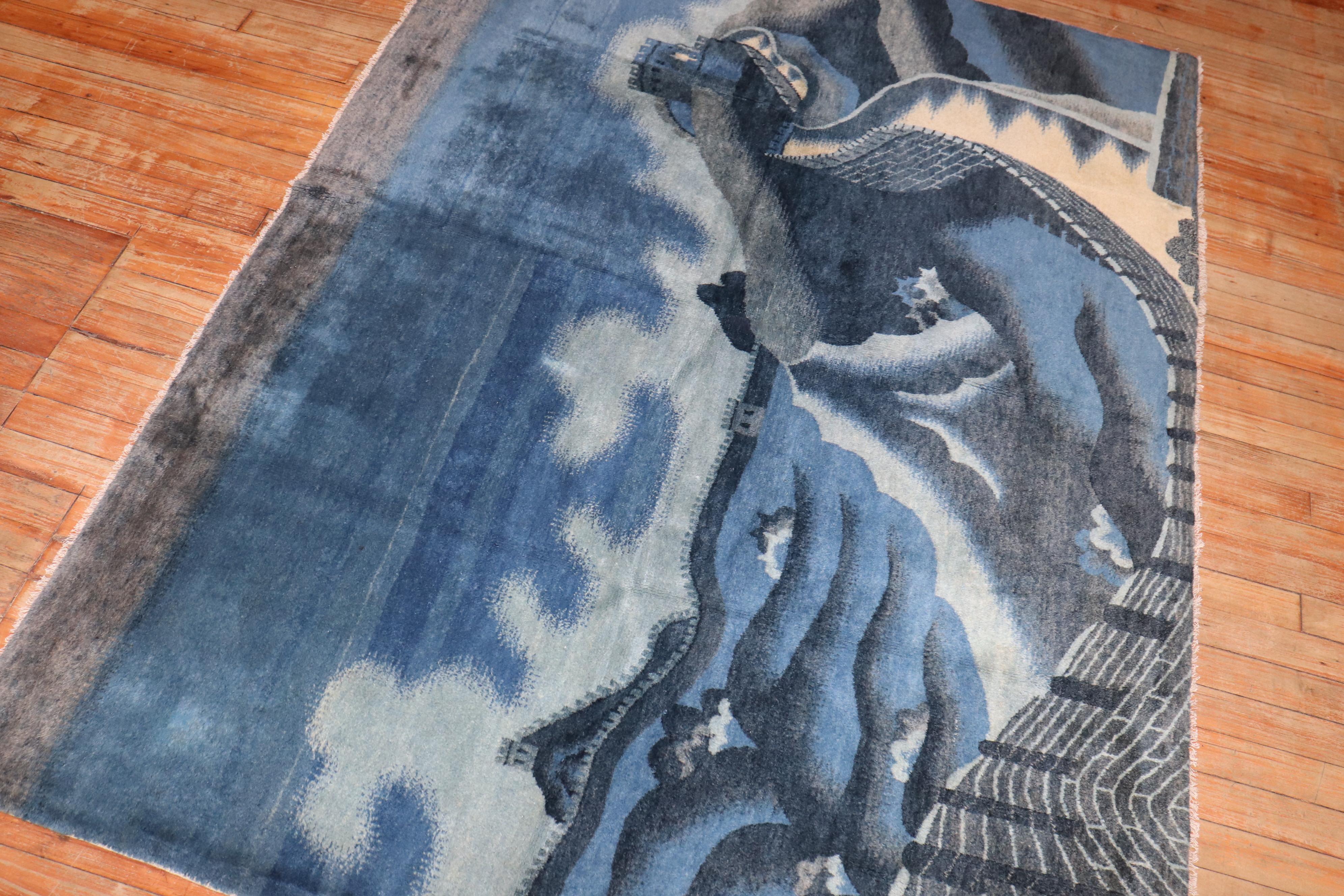 Zabihi Kollektion Chinesischer Batou-Wandteppich aus China, Bildteppich (Handgewebt) im Angebot