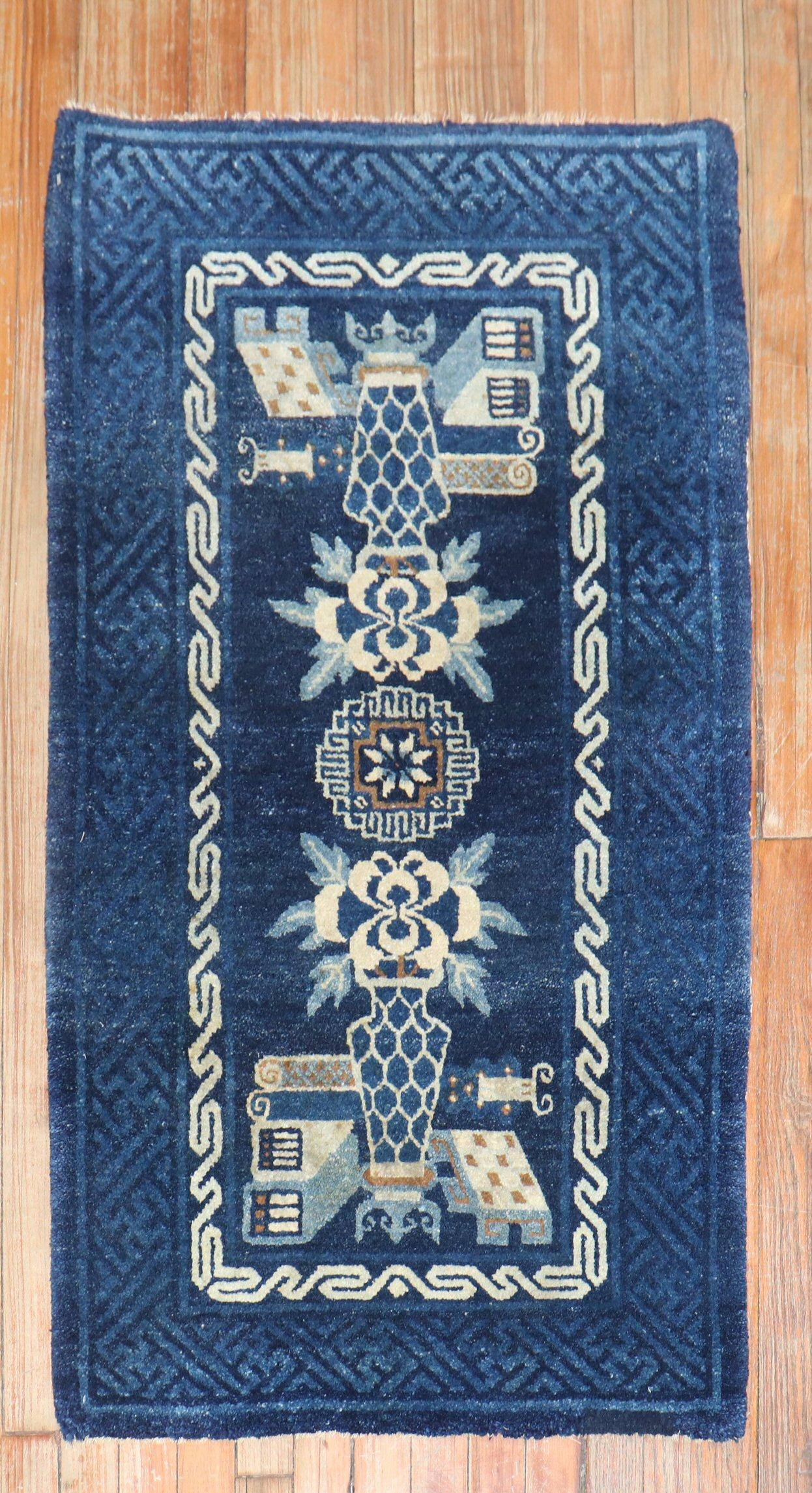 Colección Zabihi Alfombra Dispersa Azul Chino Tejido a mano en venta