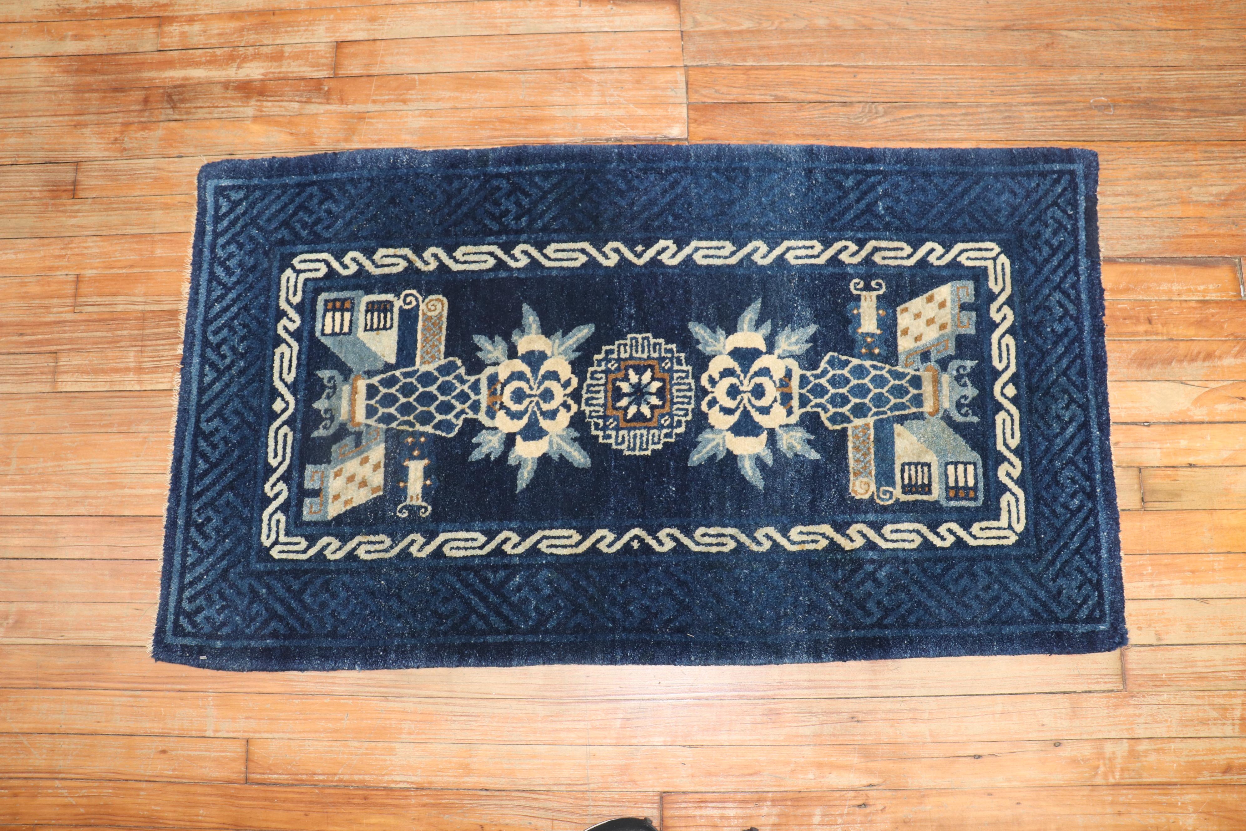 Colección Zabihi Alfombra Dispersa Azul Chino Lana en venta