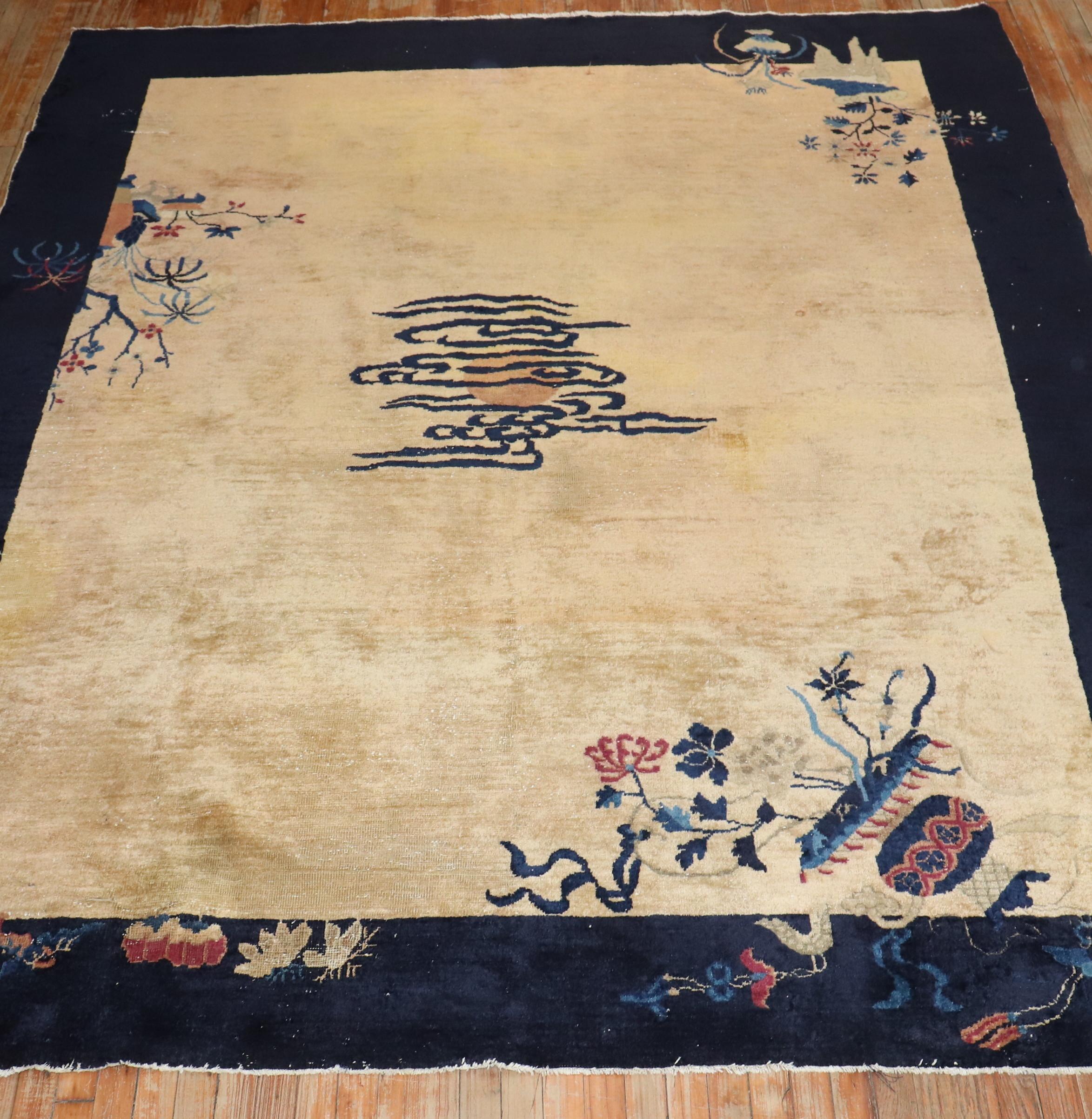 Zabihi Collection Chinese Eclipse Room Size Rug For Sale 3