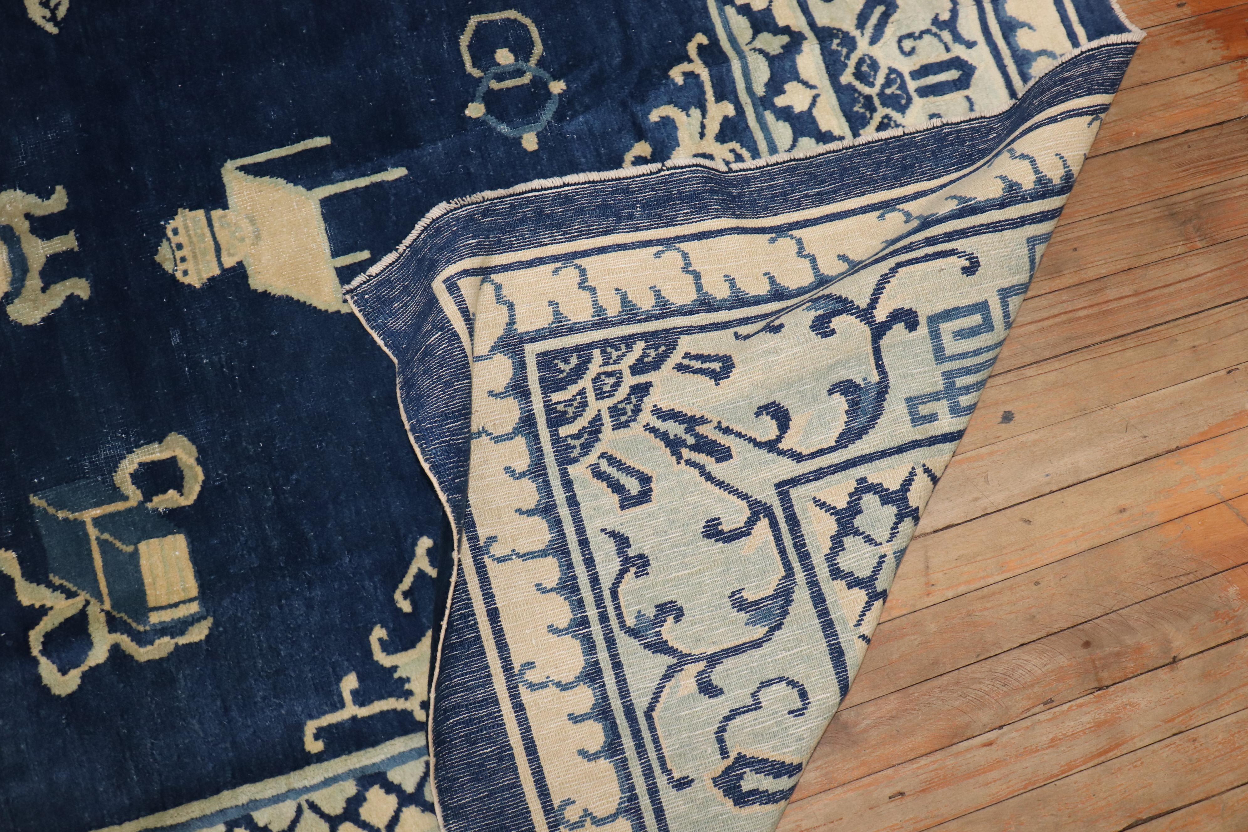 Zabihi Collection Chinese Peking Early 20th Century Room Rug In Good Condition For Sale In New York, NY