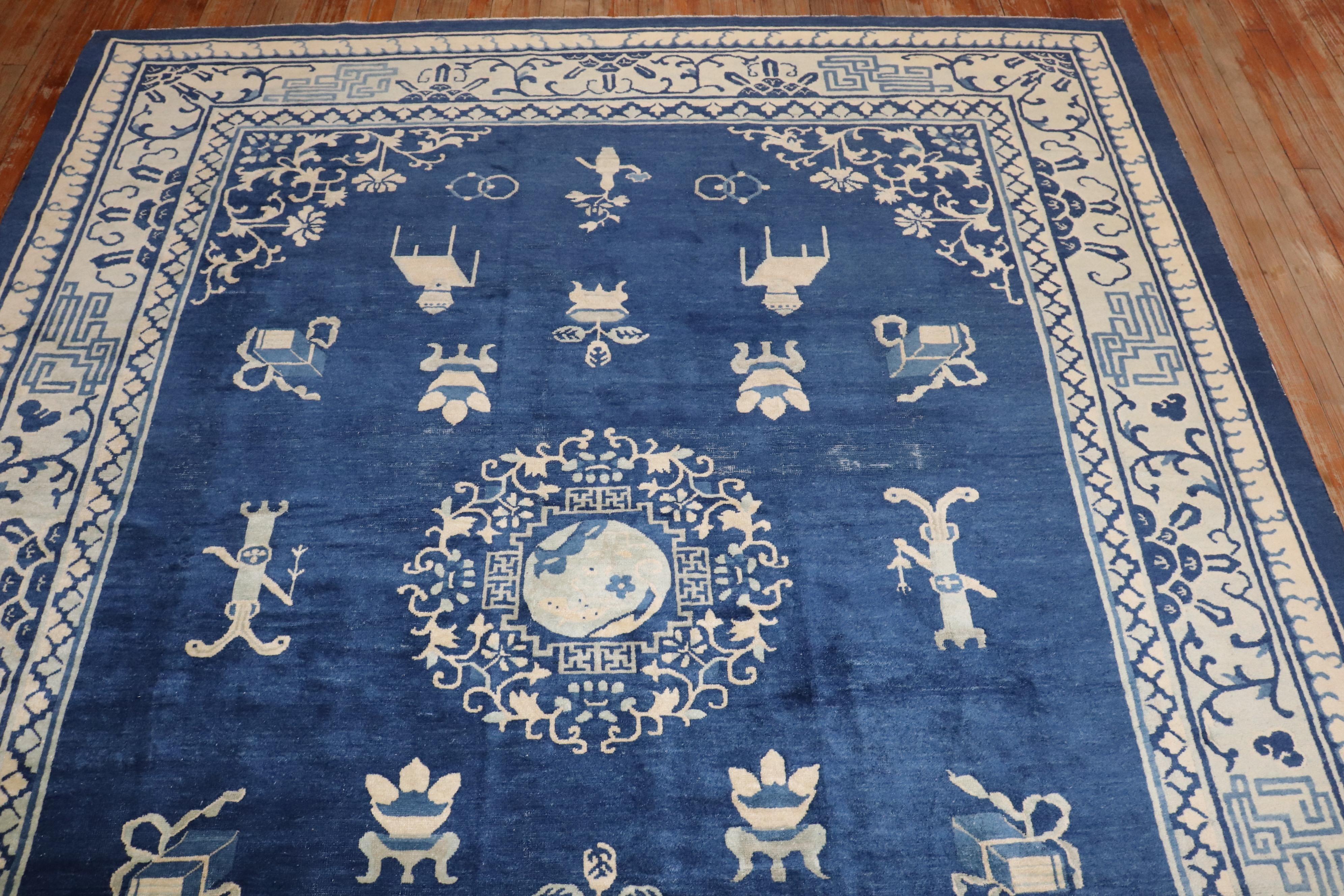 Zabihi Collection Chinese Peking Early 20th Century Room Rug For Sale 1