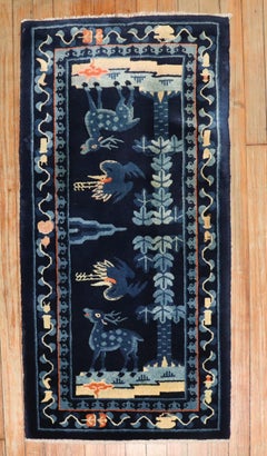 Zabihi Collection Chinese Pictorial Scatter Size Early 20th Century Rug