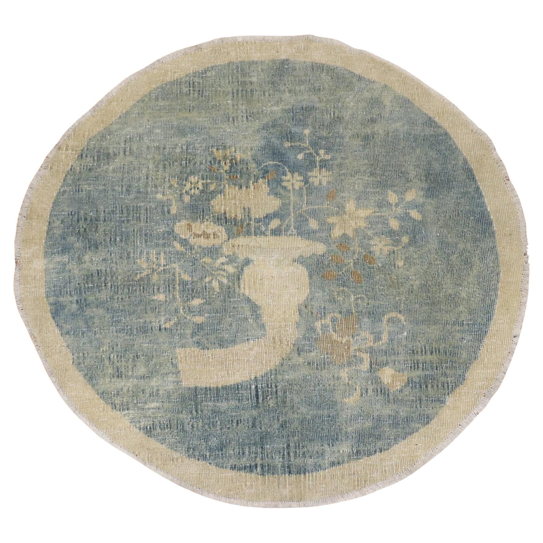 Zabihi Collection Chinese Round Small Rug For Sale