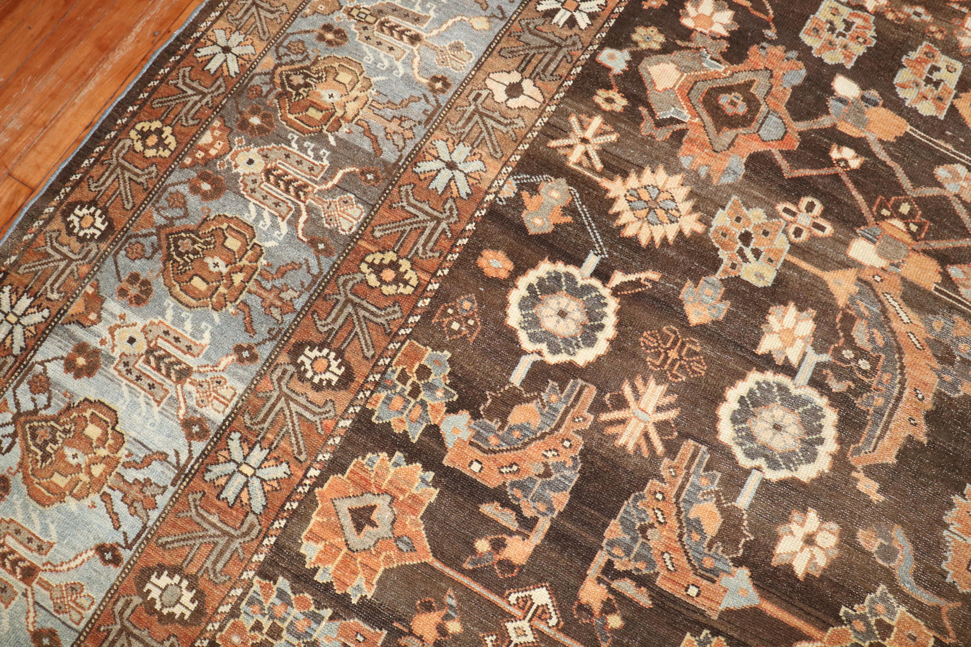 Persiano Tappeto Zabihi Collection'S Marrone Cioccolato Bakhtiar in vendita
