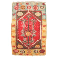 Zabihi Collection Colorful Antique Anatolian Turkish Small Tribal Rug