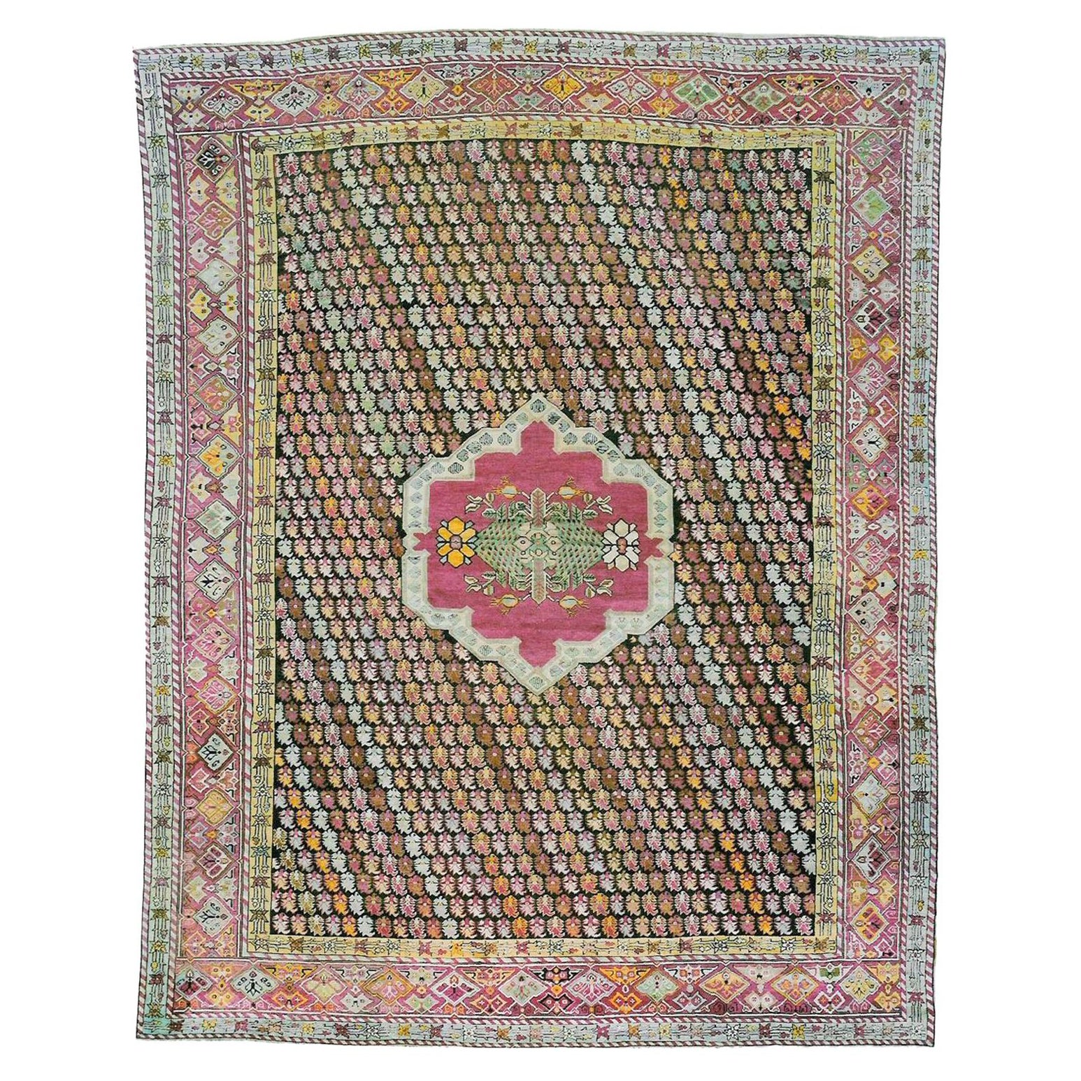 Tappeto Zabihi Collection'S colorato e antico turco Ghiordes in vendita