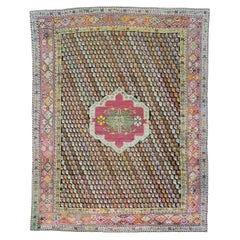 Zabihi Collection Colorful Antique Turkish Ghiordes 19th Century Rug