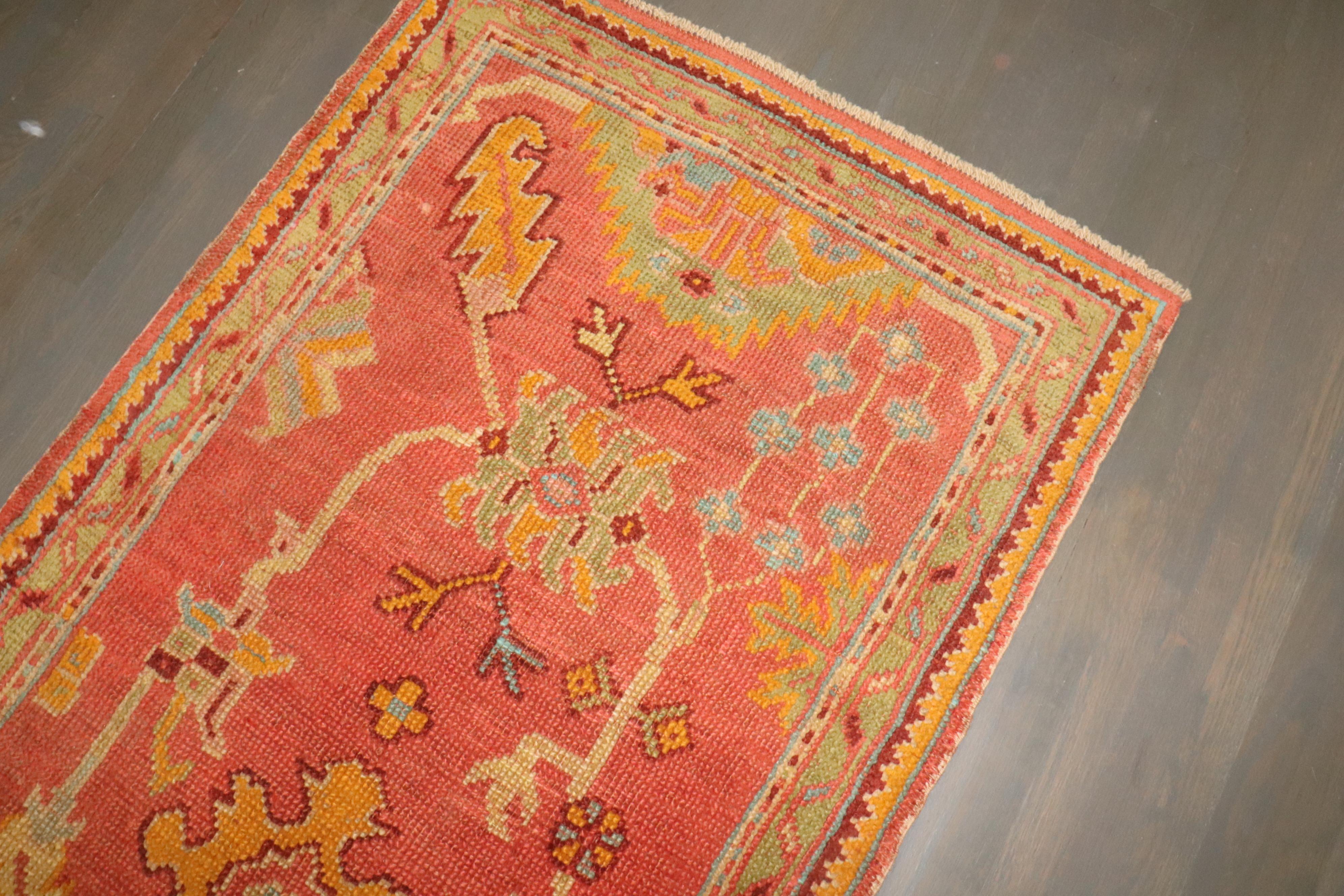 an early 20th Century Colorful Antique Turkish Oushak Runner

Details
rug no.	j4073
size	3' 2