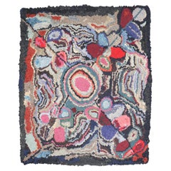 Petit tapis carré à motifs floraux colorés de la collection Zabihi, tissé à l'américaine