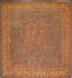 Zabihi Collection Colorful Square Antique Turkish Oushak Rug