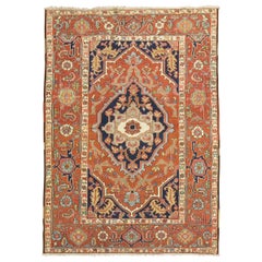 Zabihi Collection Connoisseur Antique Heriz Serapi Accent Size Rug