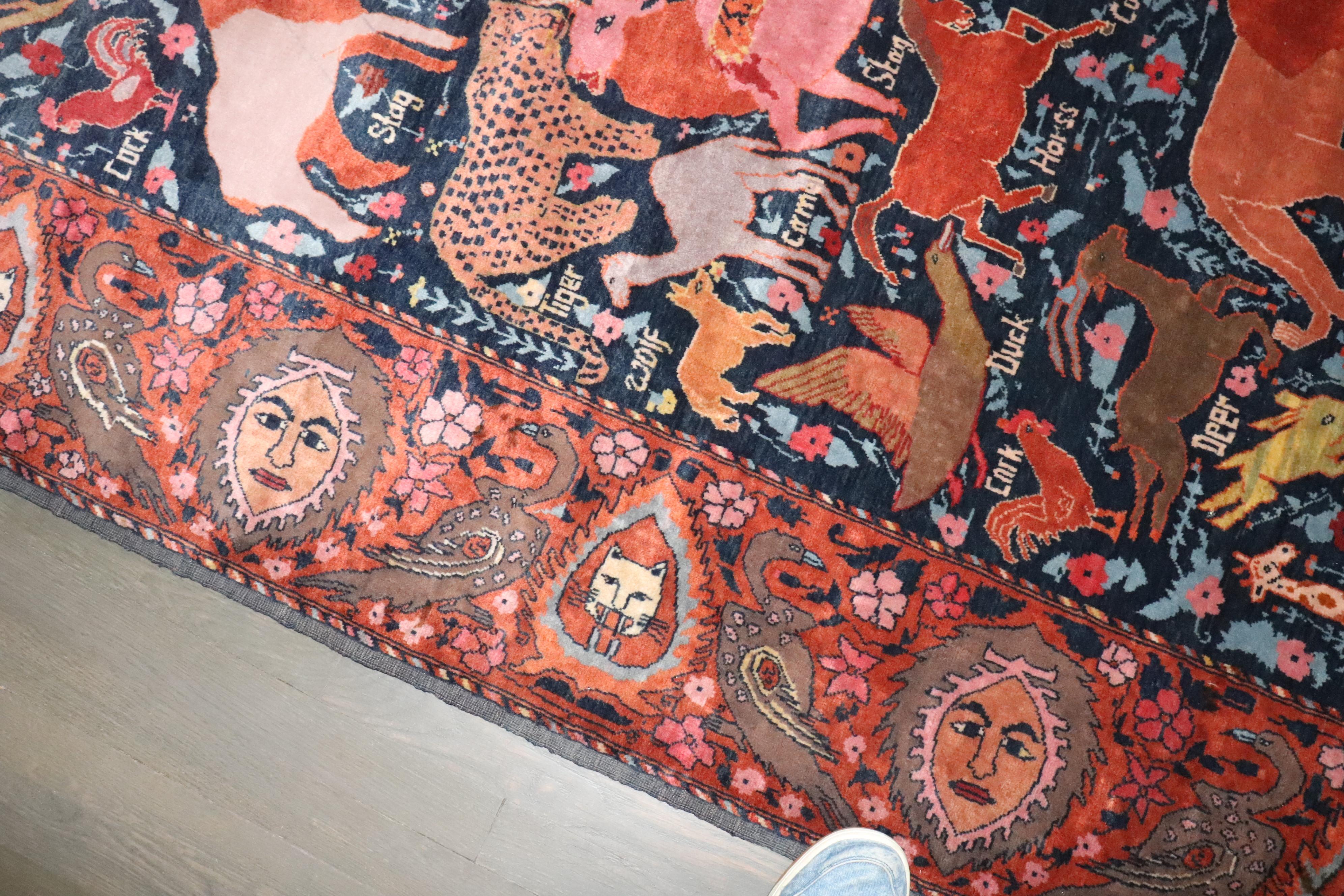 Zabihi Collection Crazy Animal Motif South Persian Pictorial Rug For ...