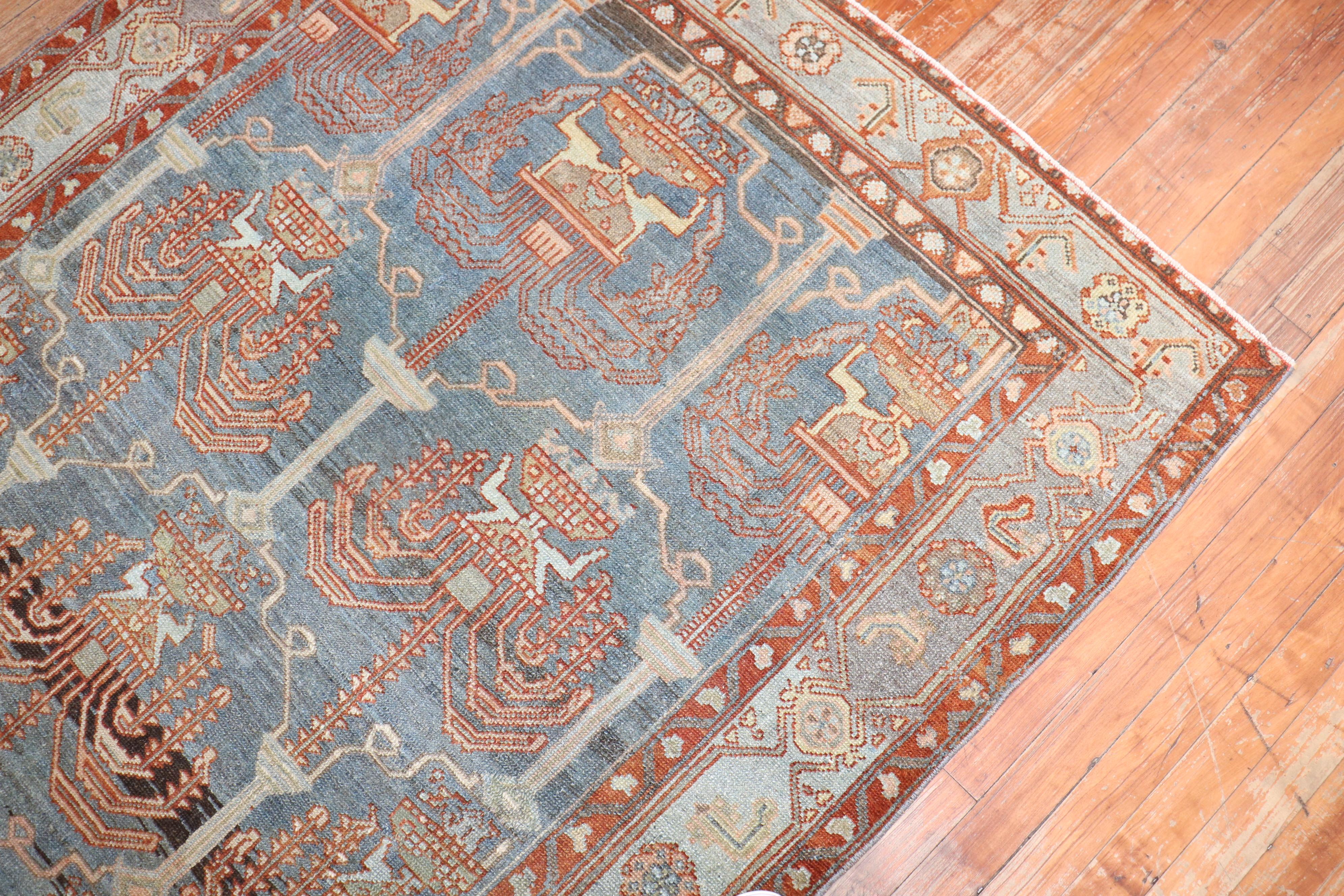 Zabihi Collection Cypress Persian Malayer Accent Rug In Good Condition For Sale In New York, NY