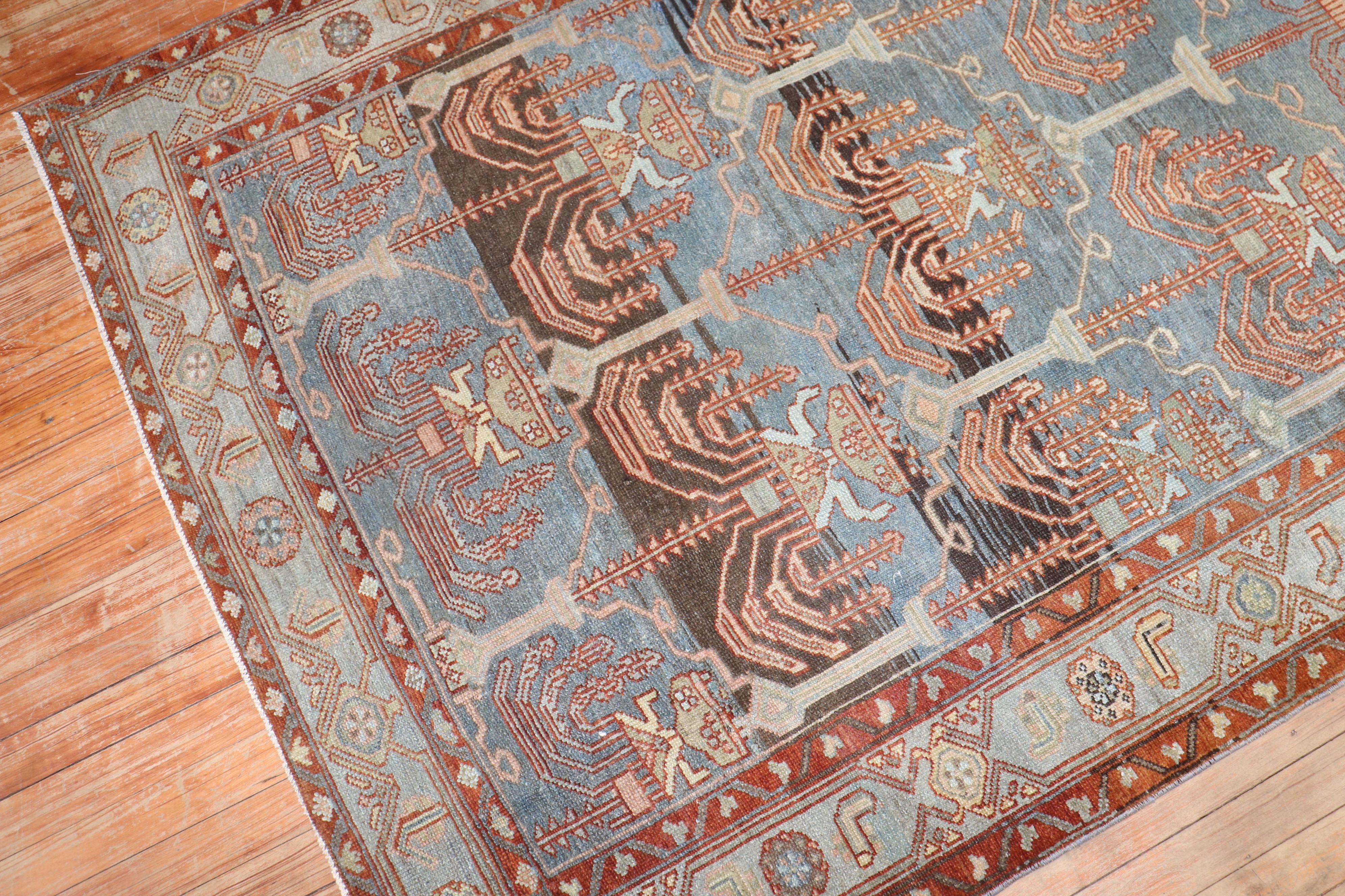 20th Century Zabihi Collection Cypress Persian Malayer Accent Rug For Sale