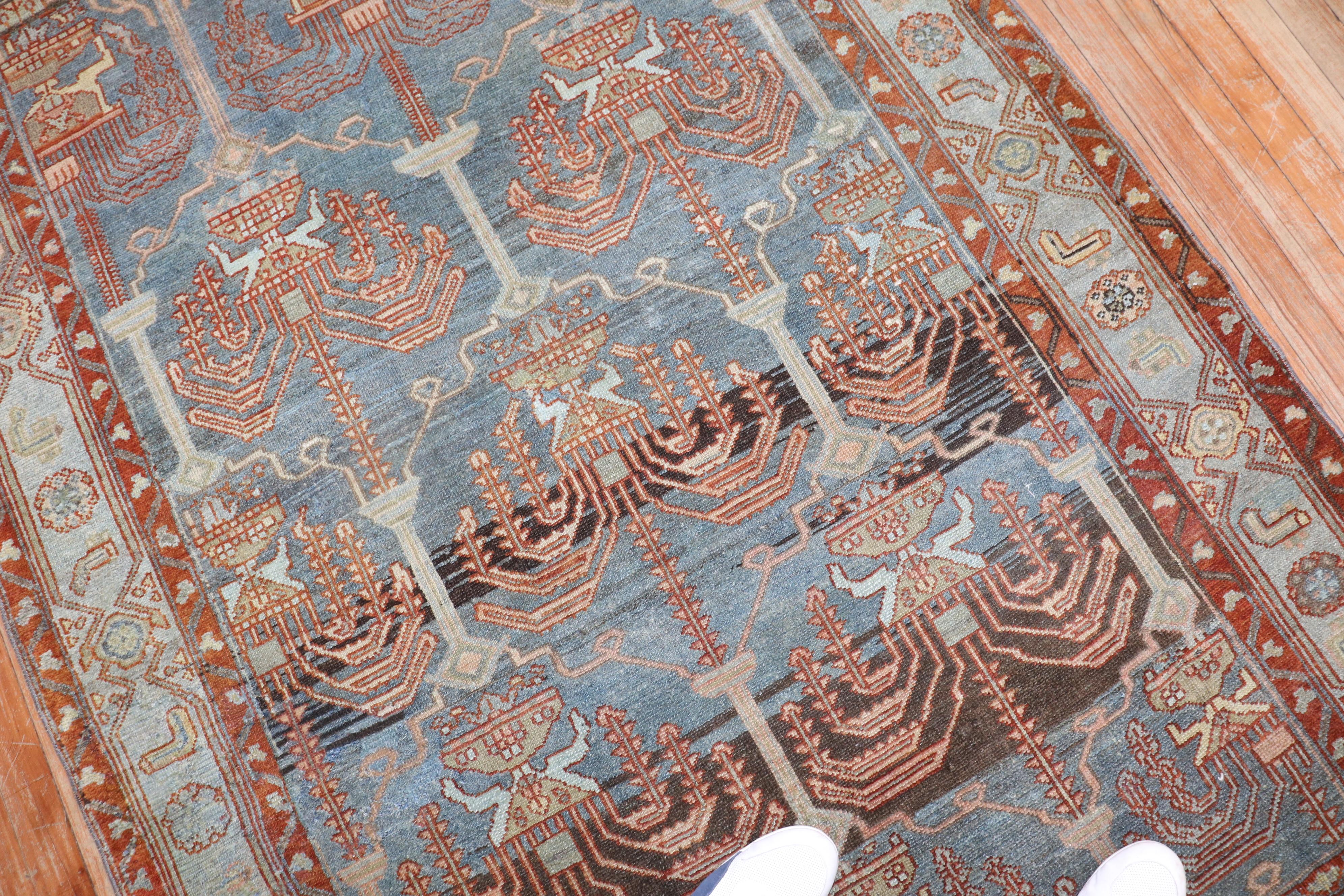Zabihi Collection Cypress Persian Malayer Accent Rug For Sale 2