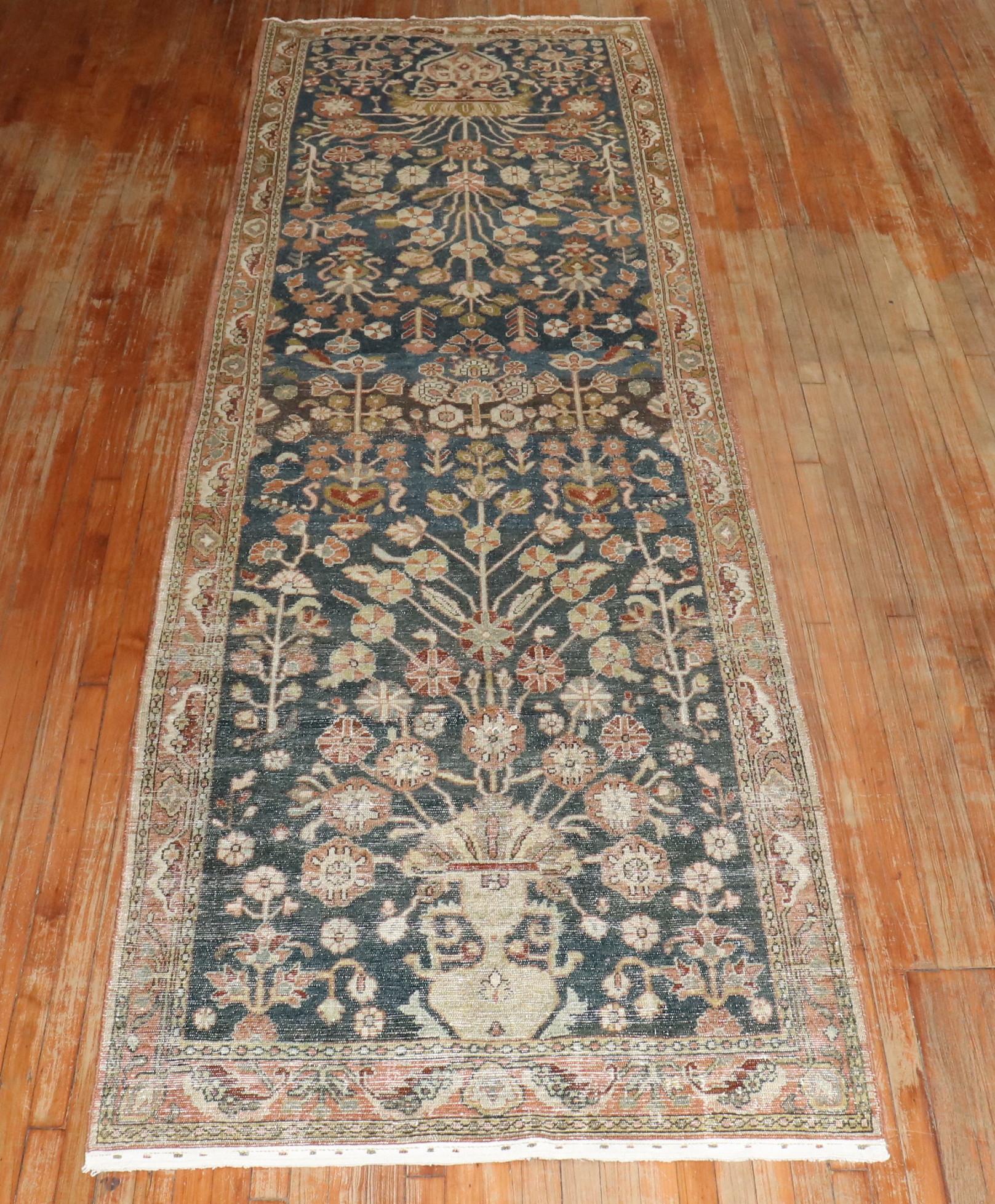 Zabihi Collection Dark Wide Persischer Läufer (Wolle) im Angebot