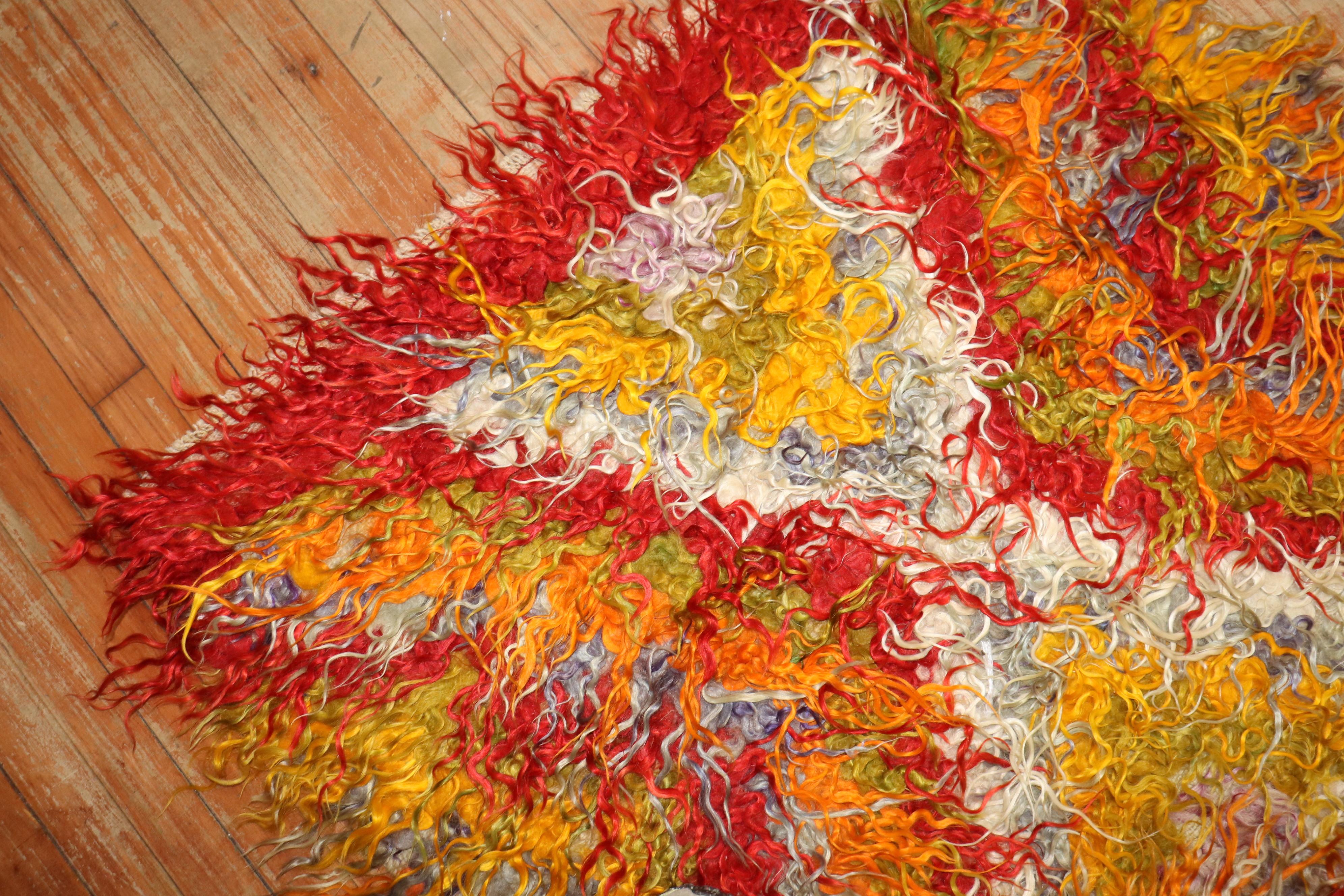 Zabihi Collection Dazzling Color Vintage Tulu Rug In Good Condition For Sale In New York, NY