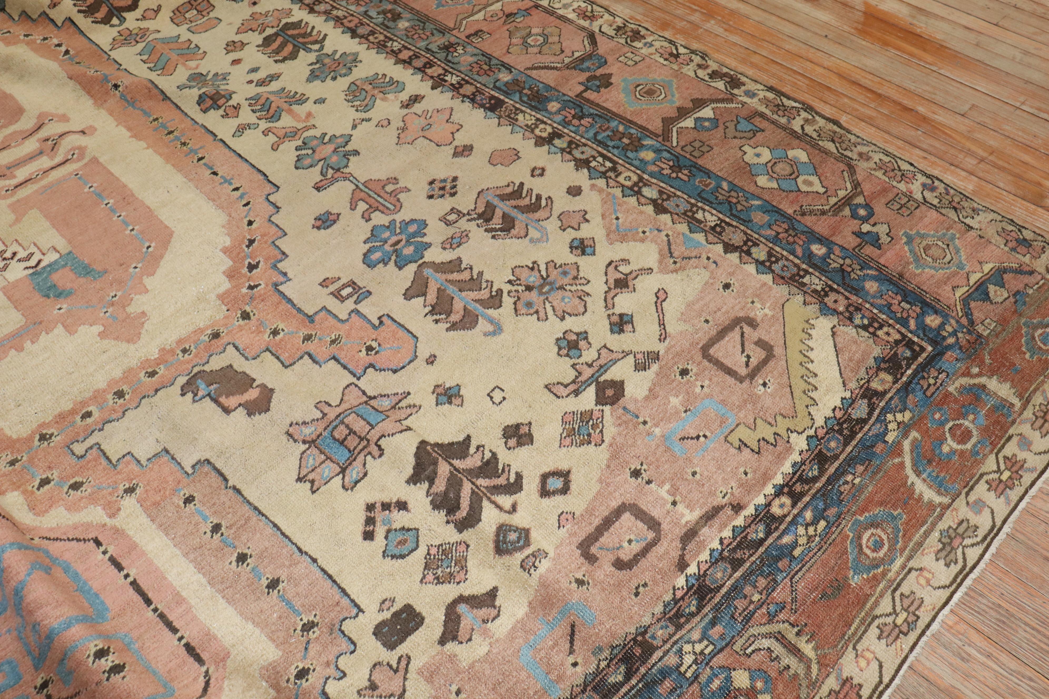 Zabihi Collection Decorative Antique Persian Bakshaish Rug For Sale 4