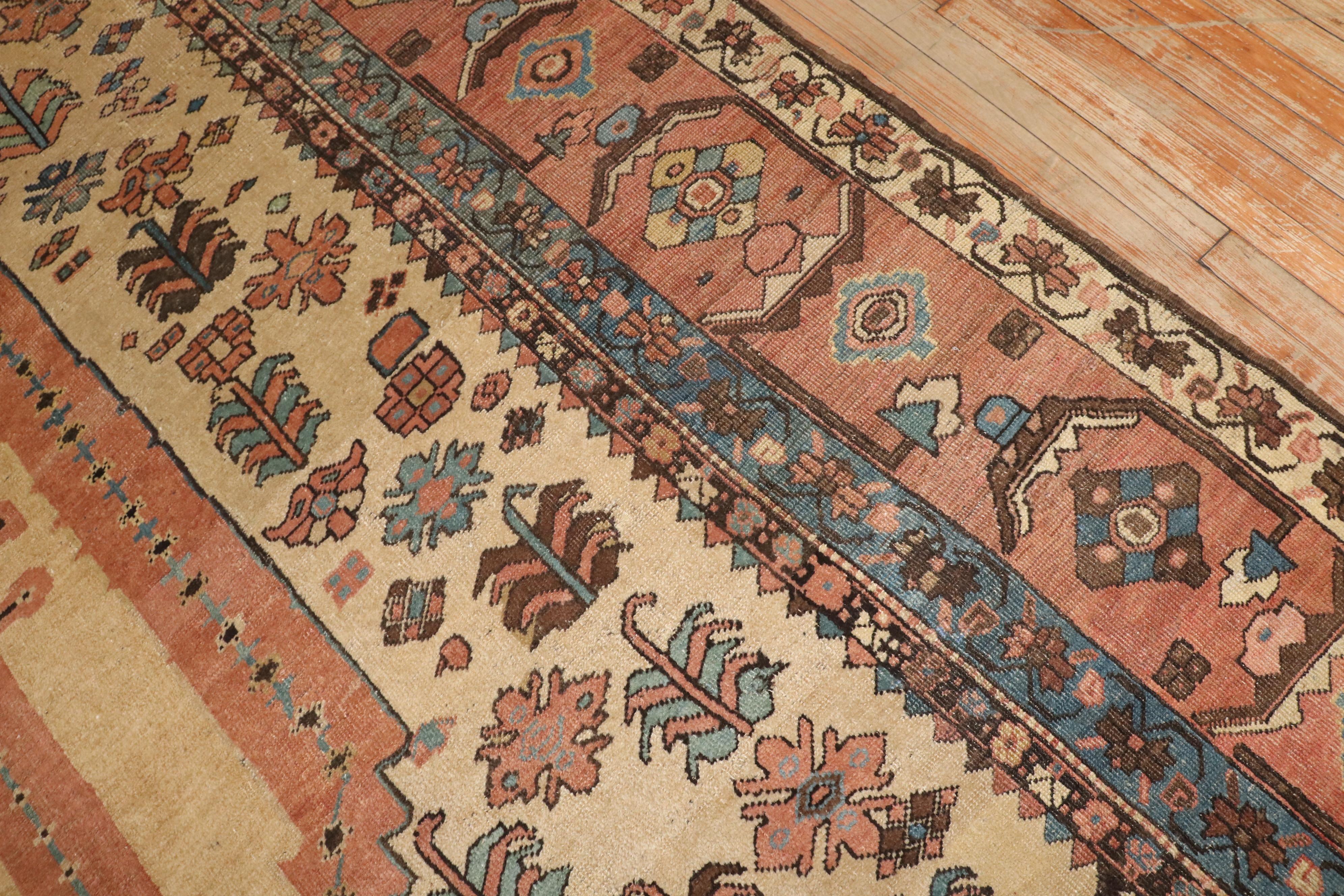 Zabihi Collection Decorative Antique Persian Bakshaish Rug In Good Condition For Sale In New York, NY