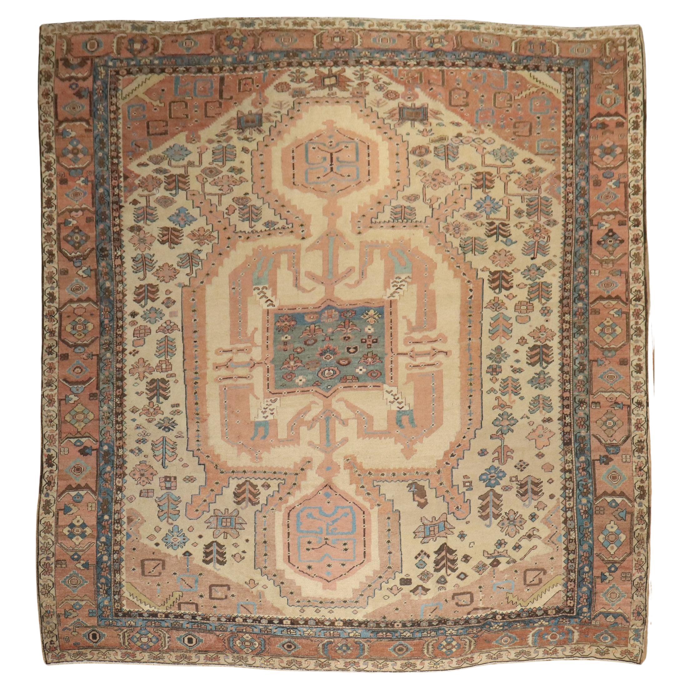 Zabihi Collection Decorative Antique Persian Bakshaish Rug
