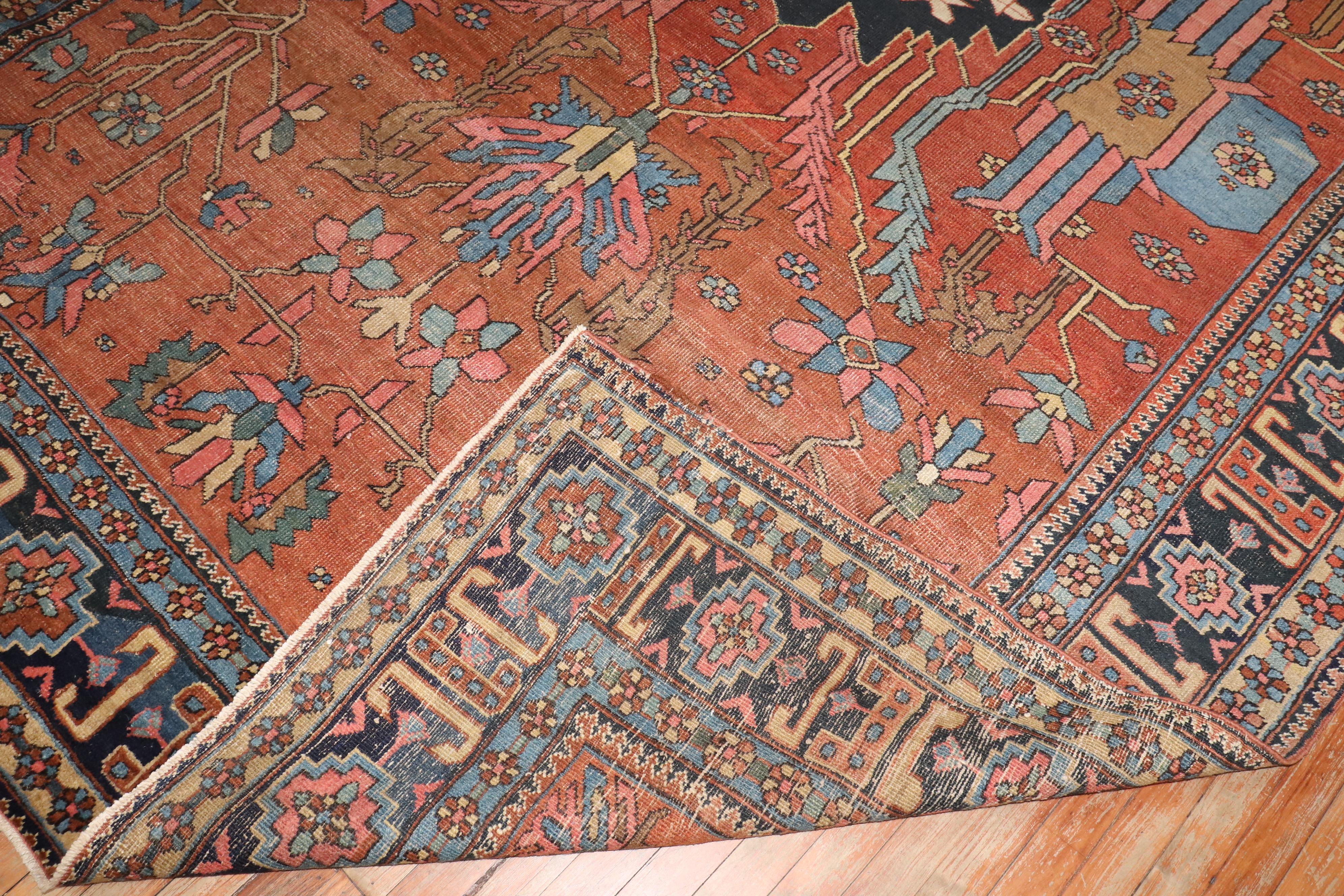 Zabihi Collection Decorative Antique Persian Heriz Rug For Sale 4