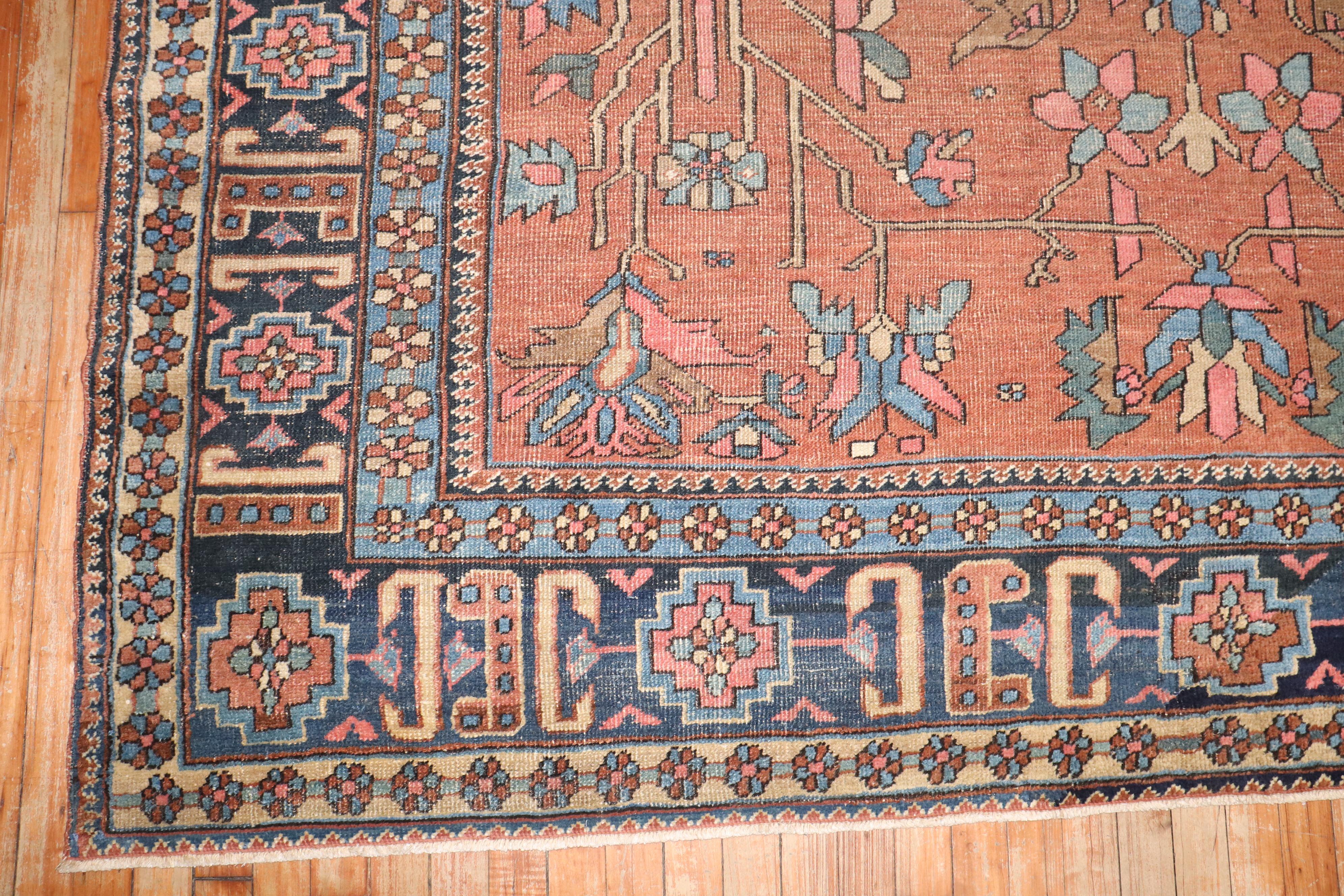 20th Century Zabihi Collection Decorative Antique Persian Heriz Rug For Sale
