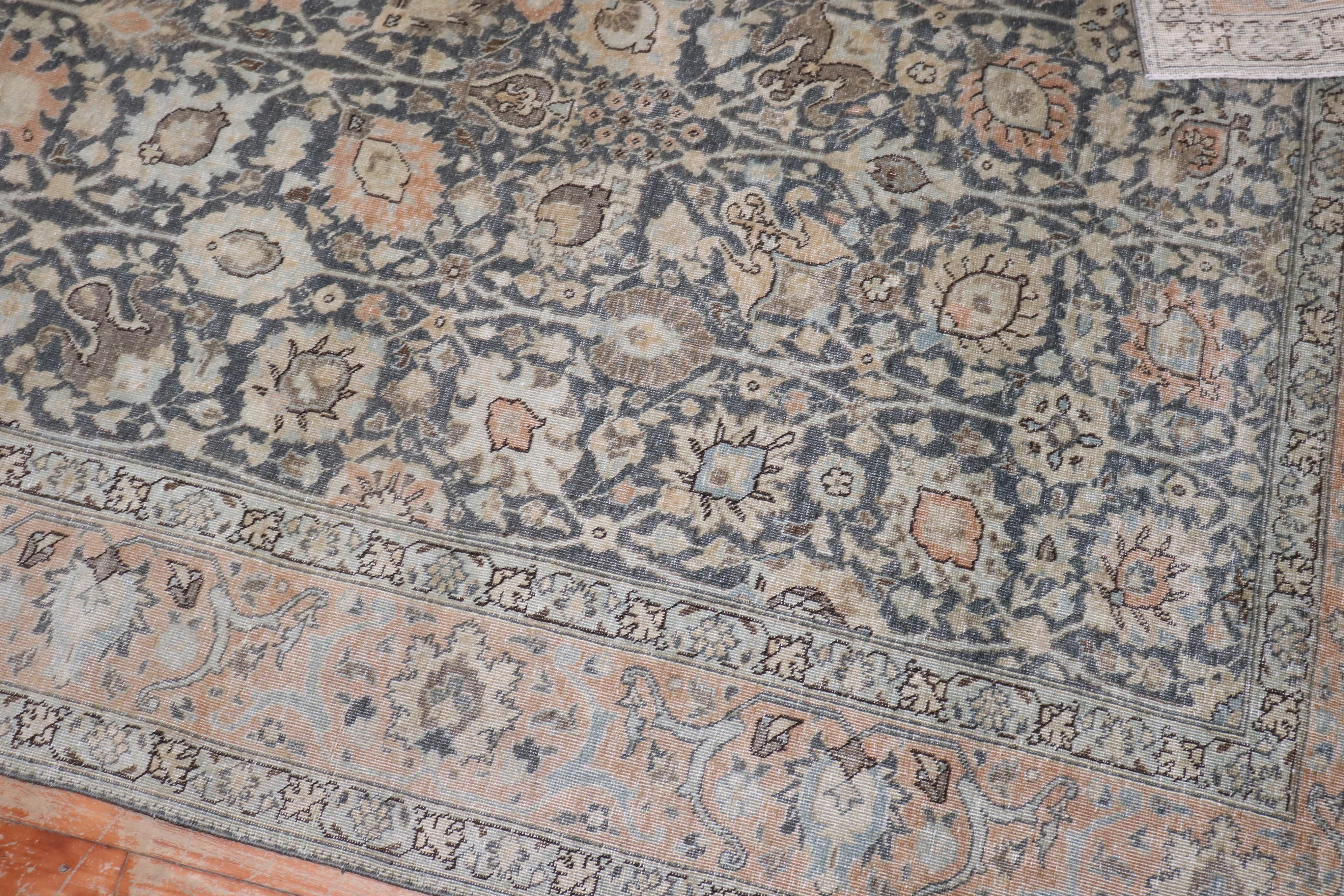 Wool Zabihi Collection Decorative Persian Tabriz Carpet For Sale