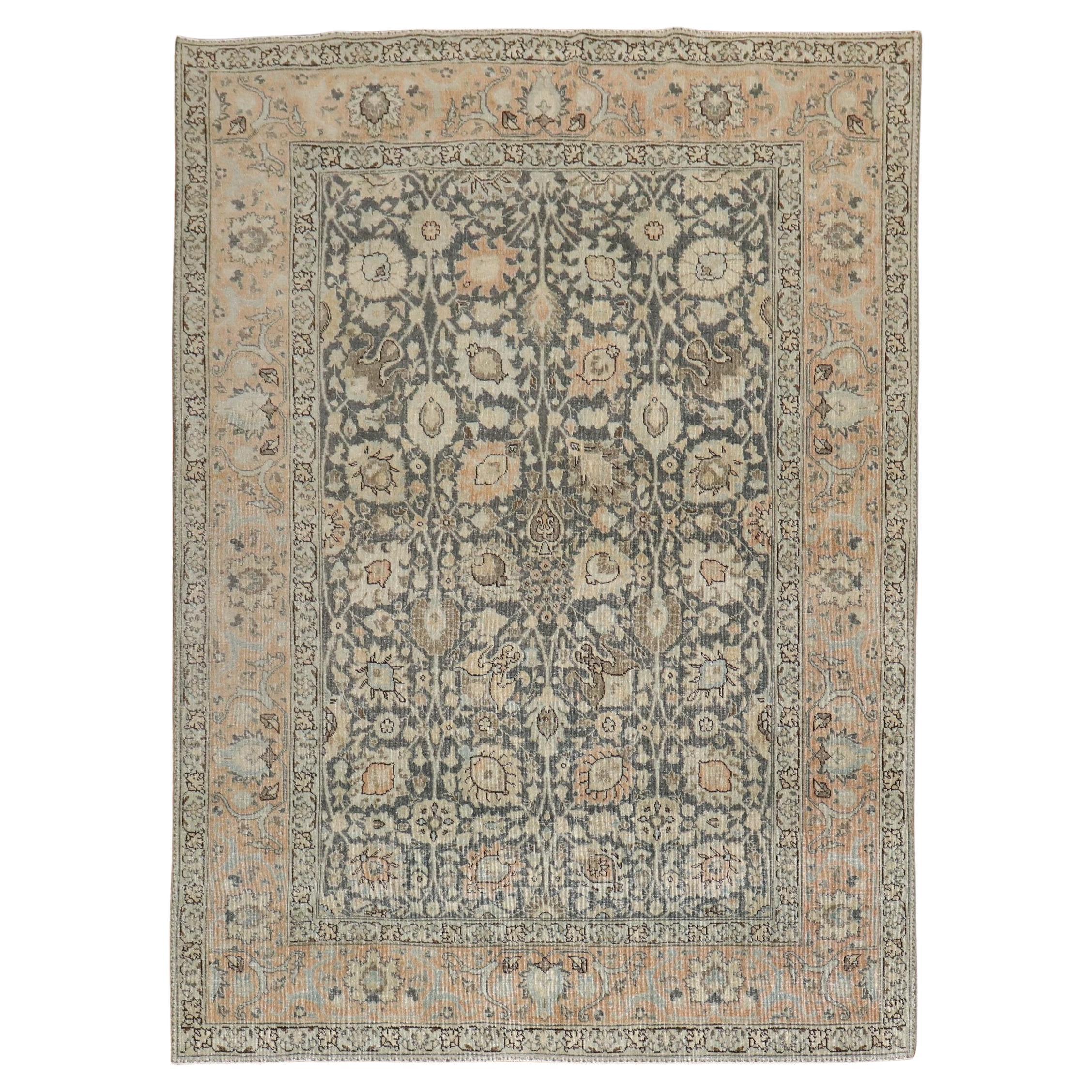 Zabihi Collection Decorative Persian Tabriz Carpet For Sale