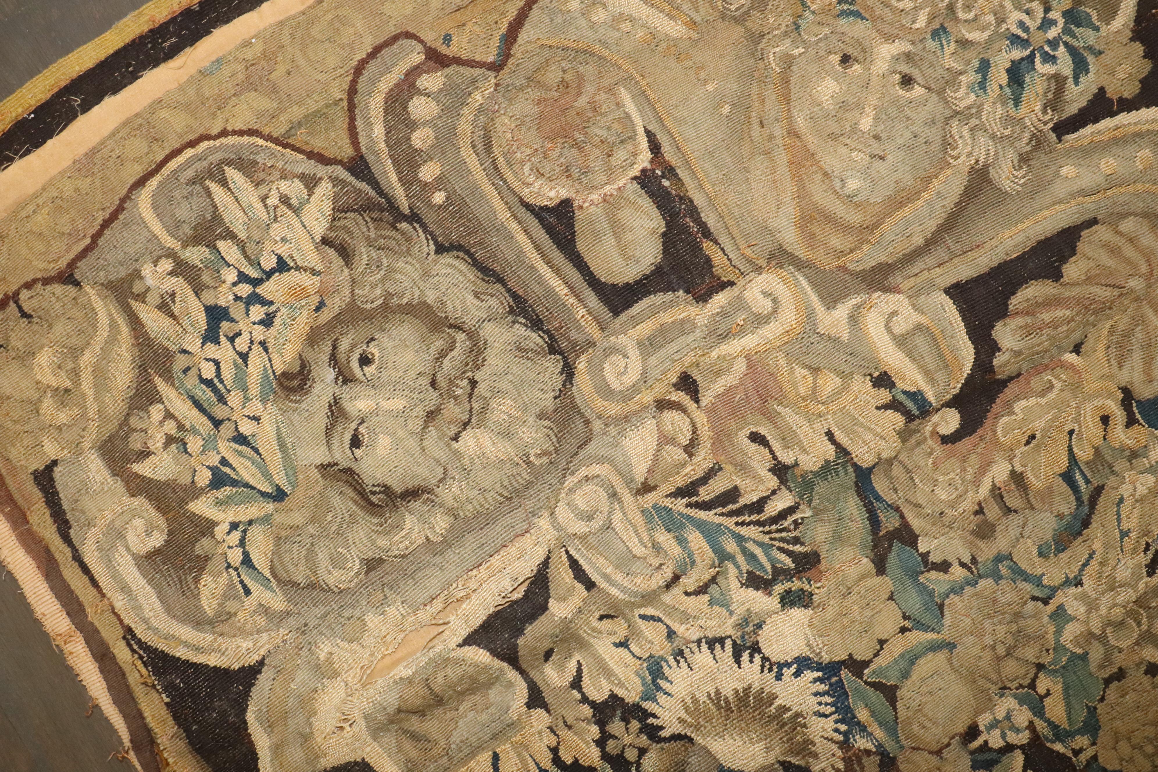 Vienna Secession Zabihi Collection Distressed 18th Century French Tapestry